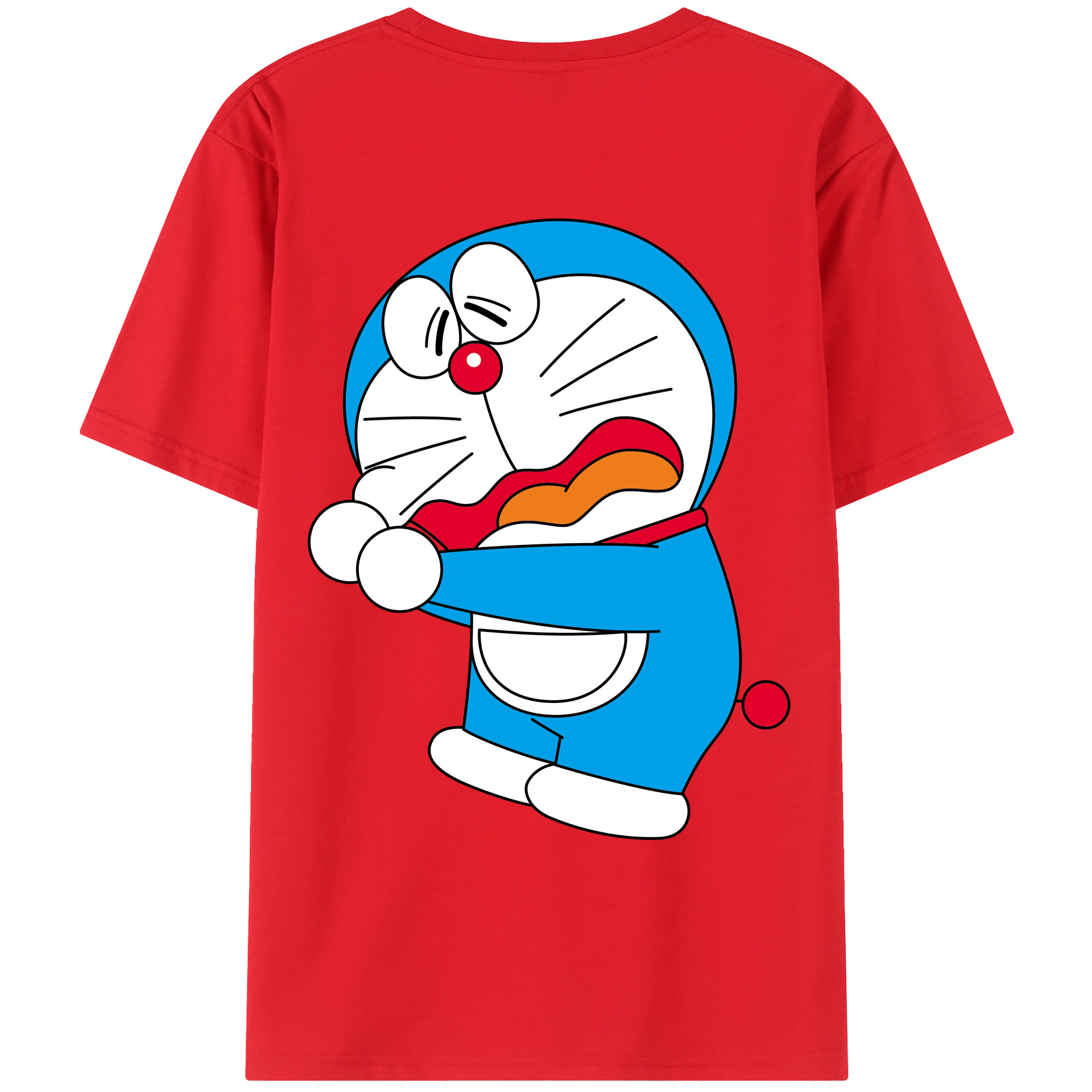 （画像用） ドラえもん Doraemon 綿100％ メンズ半袖Tシャツ（バックプリント） 通気性