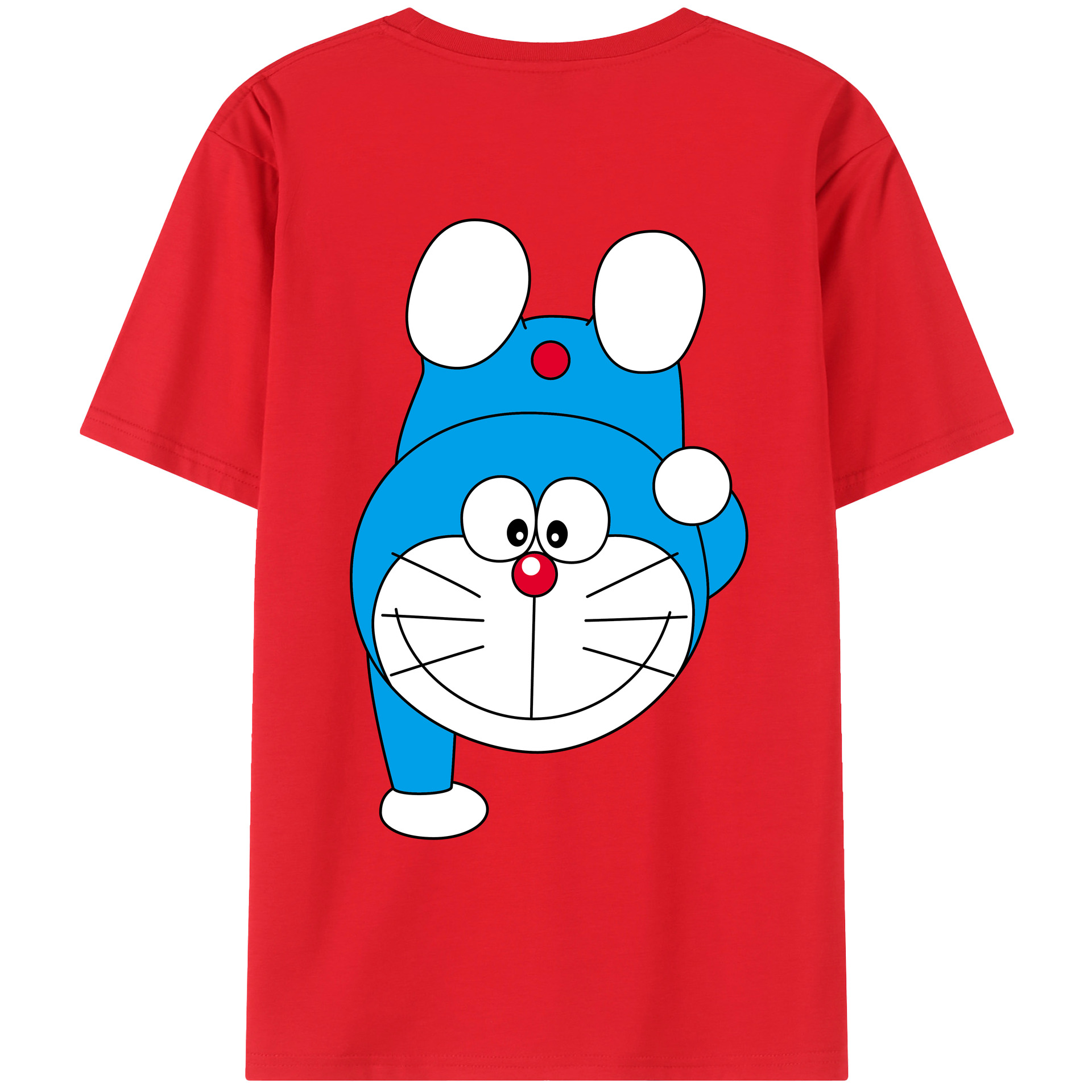 （画像用） ドラえもん Doraemon 綿100％ メンズ半袖Tシャツ（バックプリント） 通気性