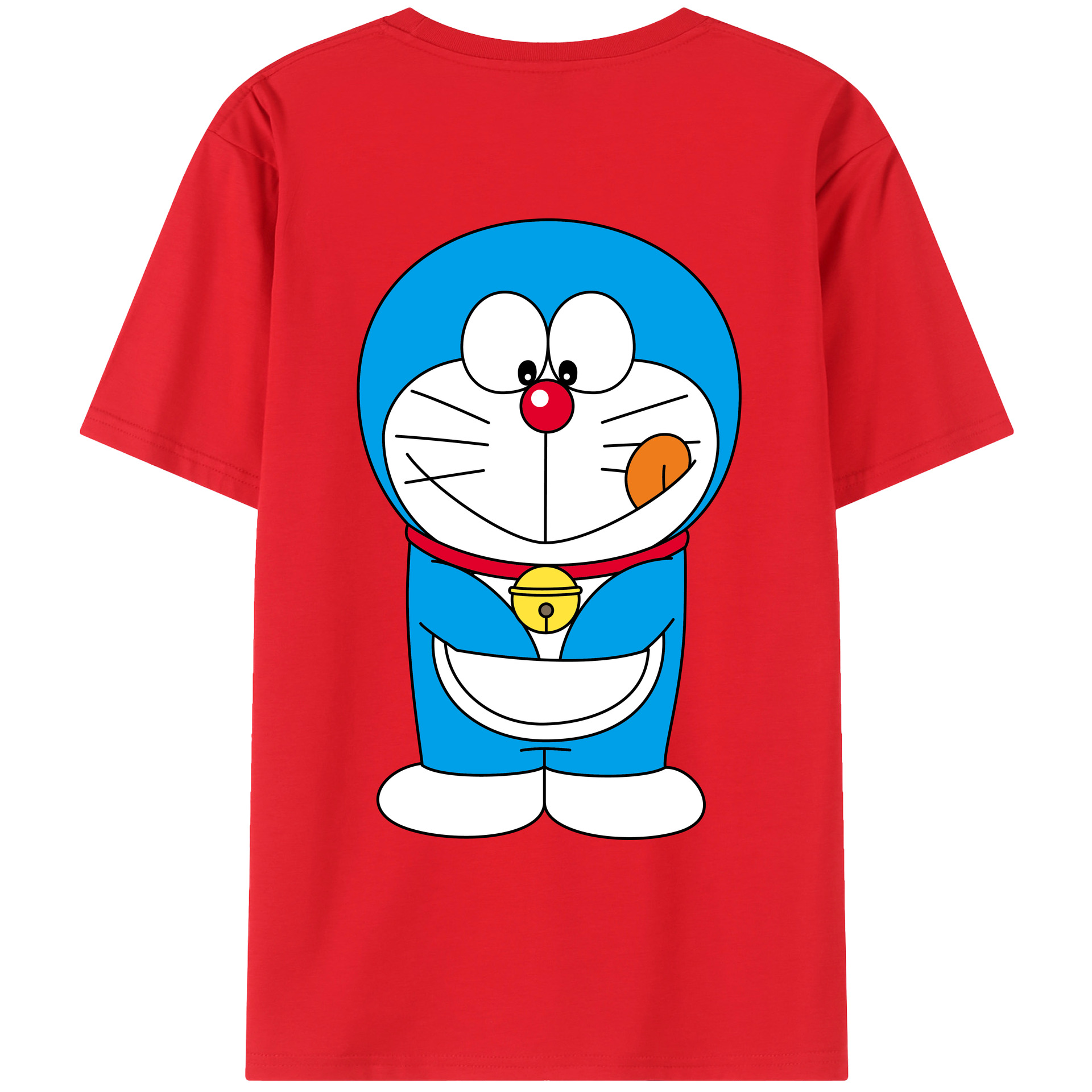 （画像用） ドラえもん Doraemon 綿100％ メンズ半袖Tシャツ（バックプリント） 通気性
