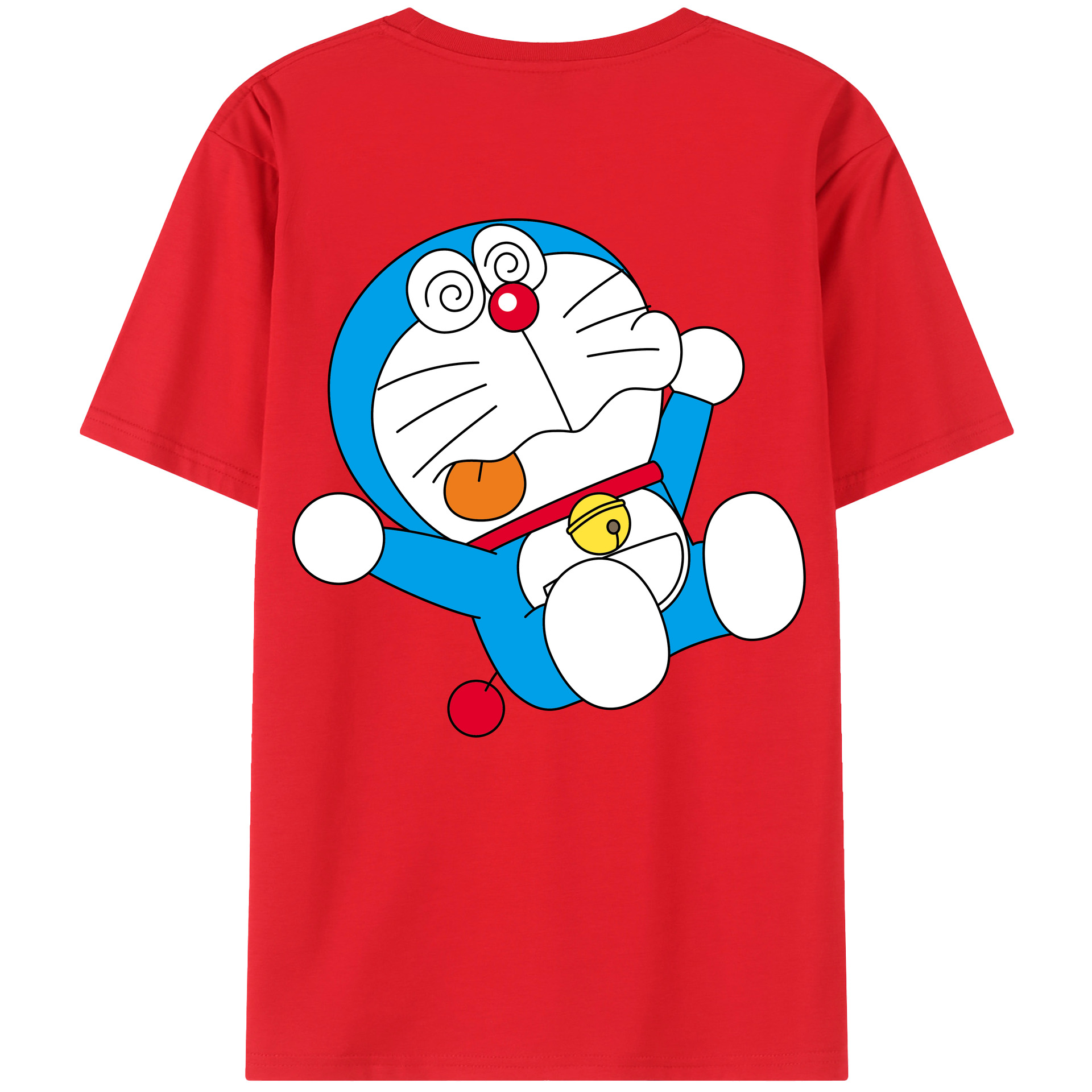 （画像用） ドラえもん Doraemon 綿100％ メンズ半袖Tシャツ（バックプリント） 通気性