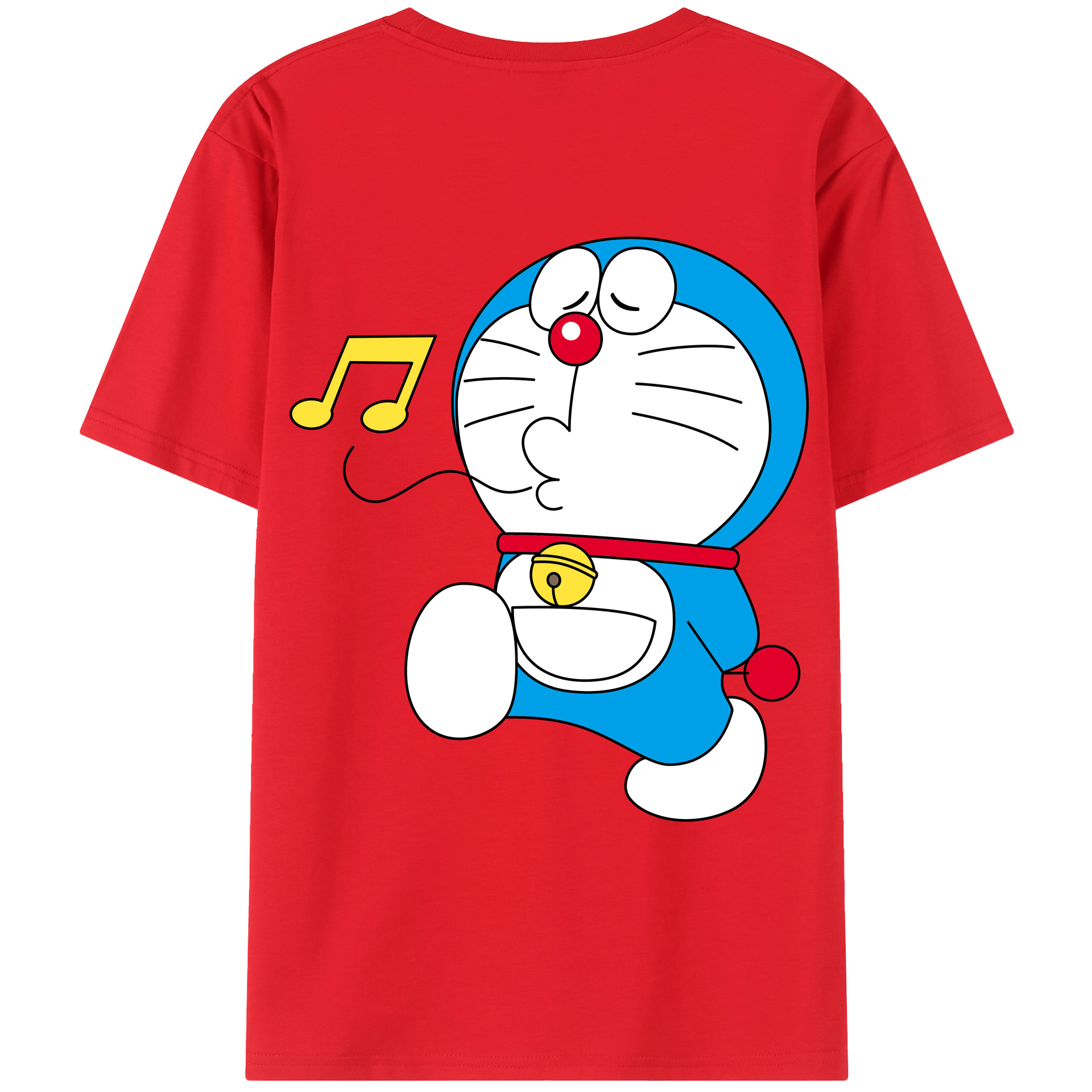 （画像用） ドラえもん Doraemon 綿100％ メンズ半袖Tシャツ（バックプリント） 通気性