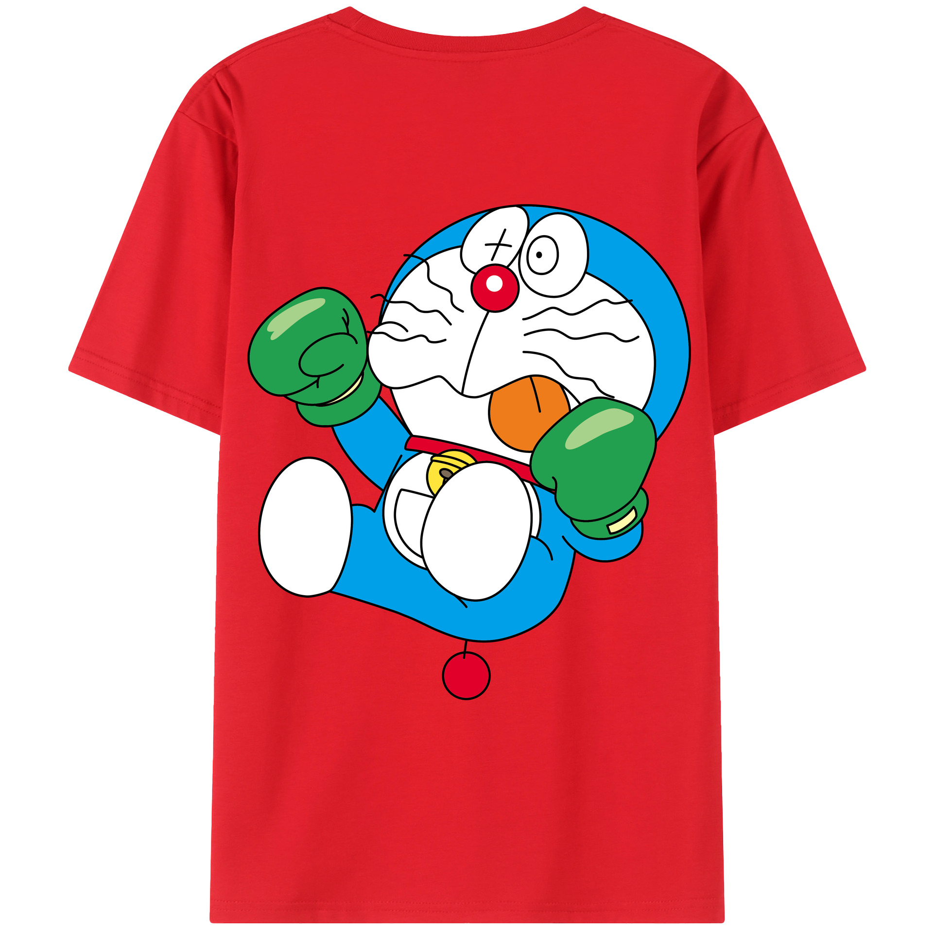 （画像用） ドラえもん Doraemon 綿100％ メンズ半袖Tシャツ（バックプリント） 通気性