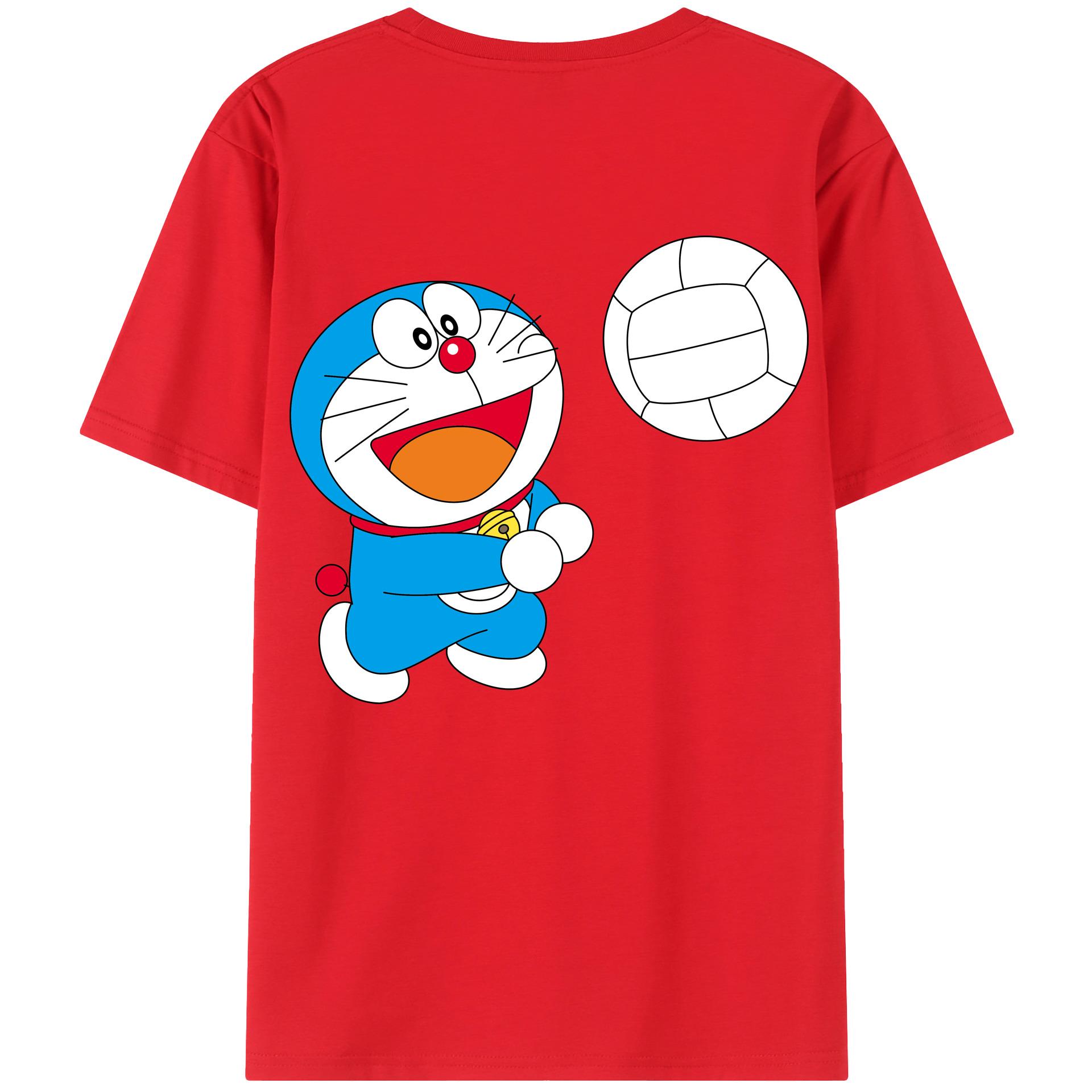 （画像用） ドラえもん Doraemon 綿100％ メンズ半袖Tシャツ（バックプリント） 通気性