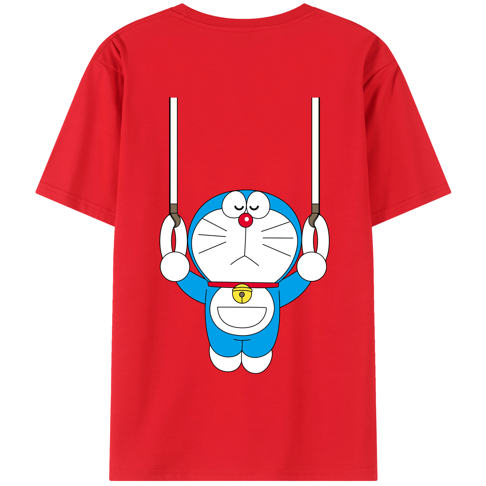 （画像用） ドラえもん Doraemon 綿100％ メンズ半袖Tシャツ（バックプリント） 通気性