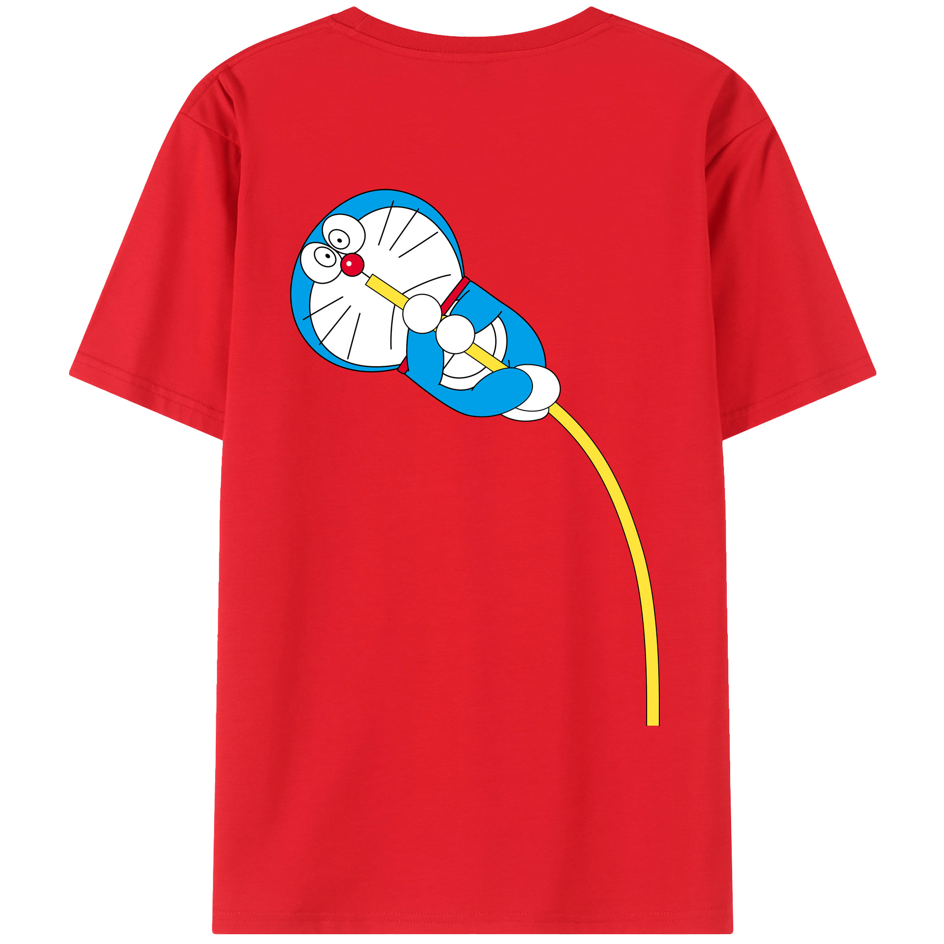 （画像用） ドラえもん Doraemon 綿100％ メンズ半袖Tシャツ（バックプリント） 通気性