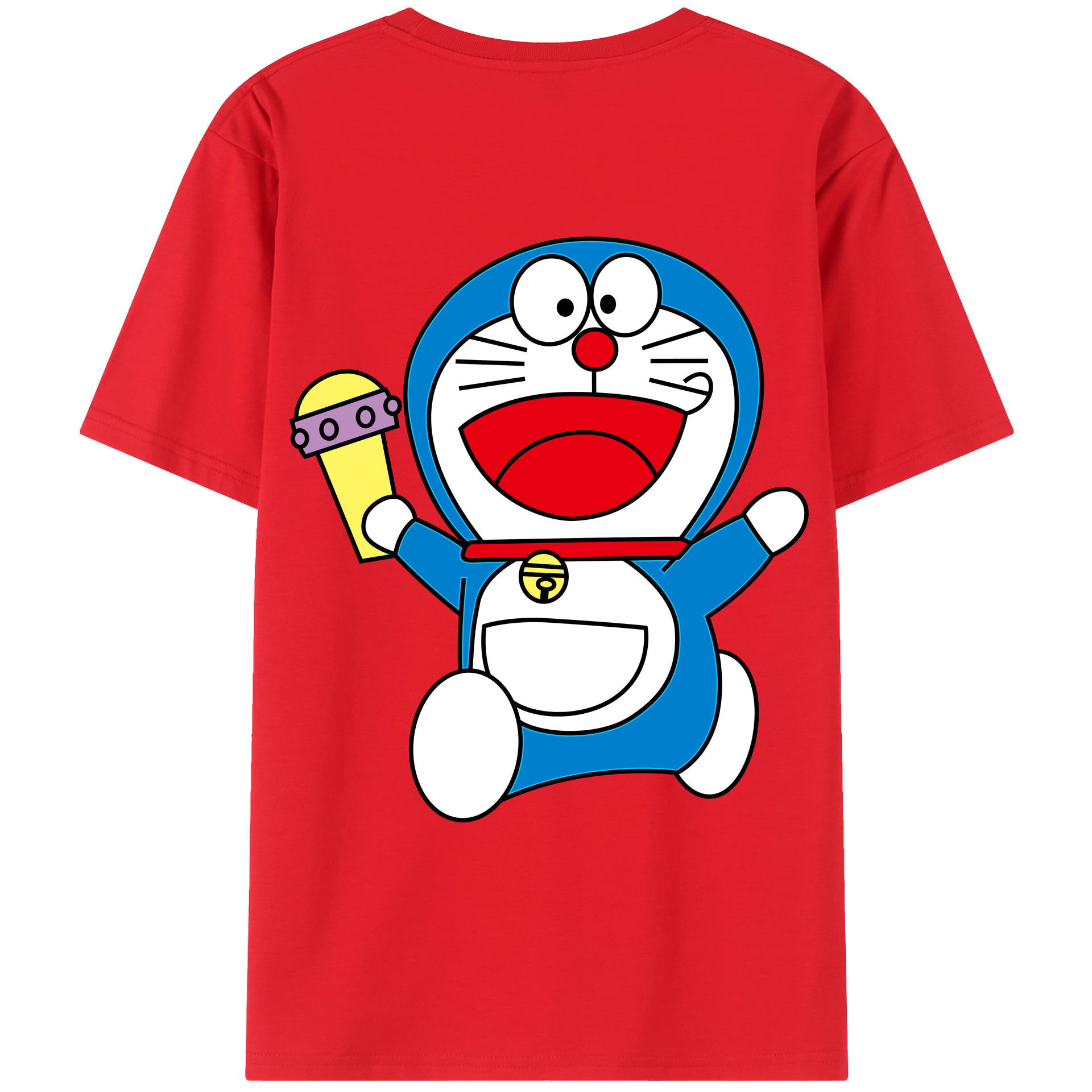 （画像用） ドラえもん Doraemon 綿100％ メンズ半袖Tシャツ（バックプリント） 通気性