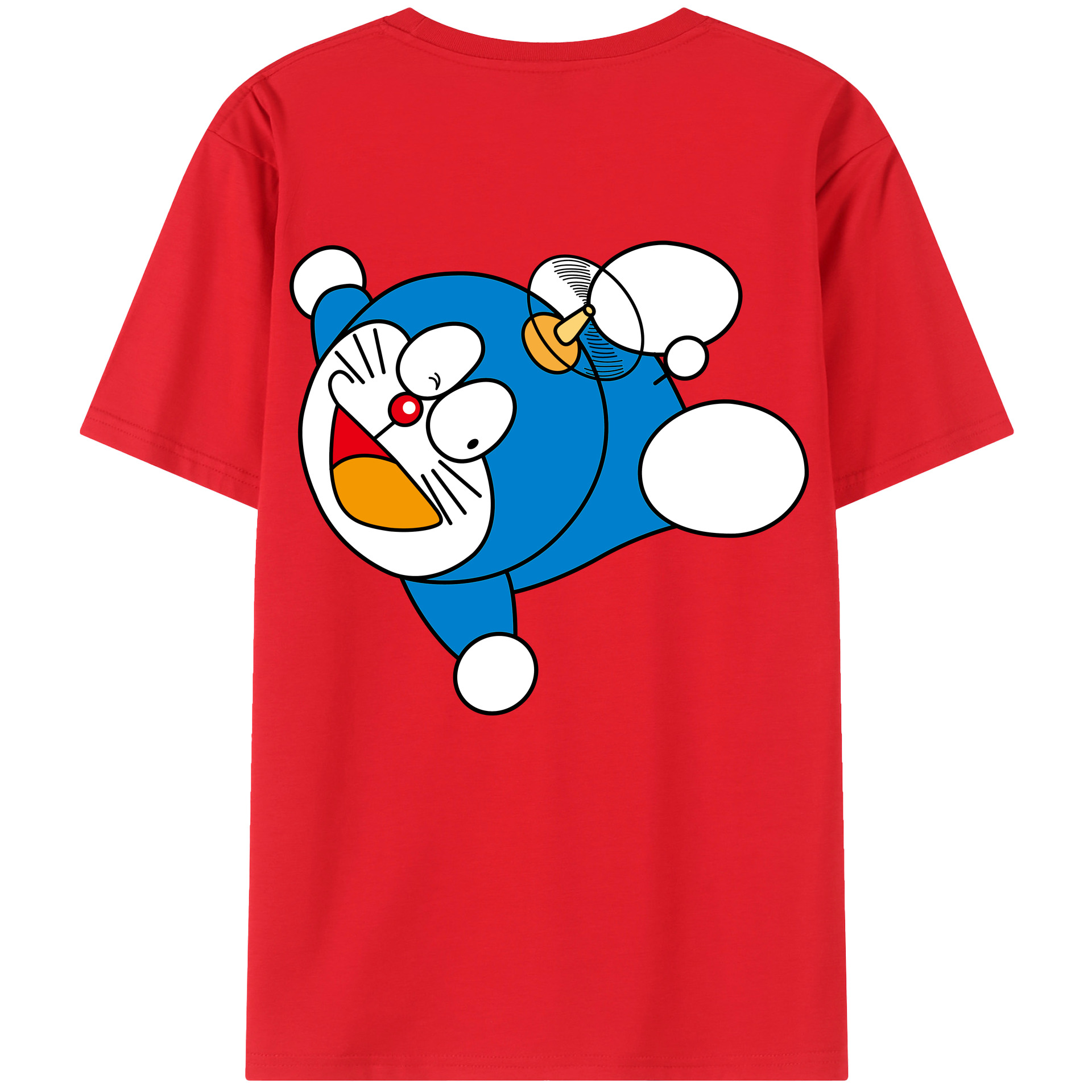 （画像用） ドラえもん Doraemon 綿100％ メンズ半袖Tシャツ（バックプリント） 通気性