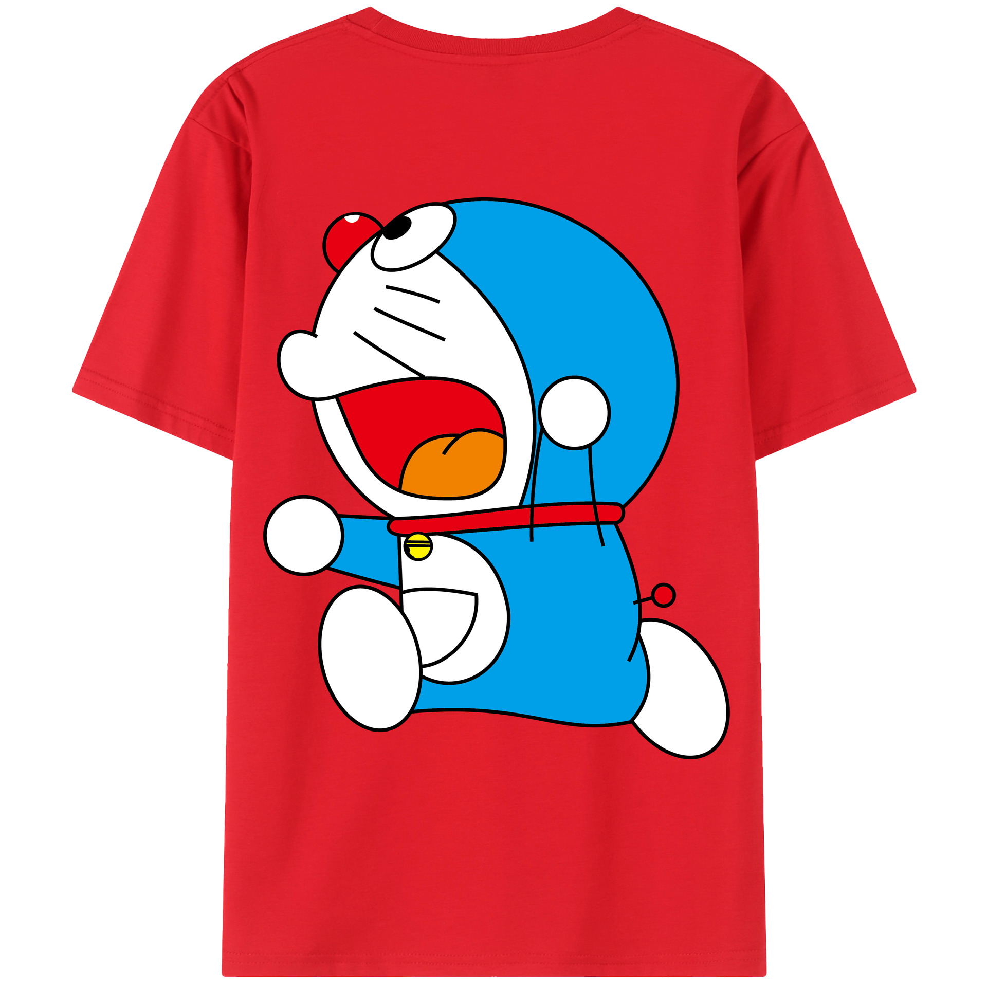 （画像用） ドラえもん Doraemon 綿100％ メンズ半袖Tシャツ（バックプリント） 通気性