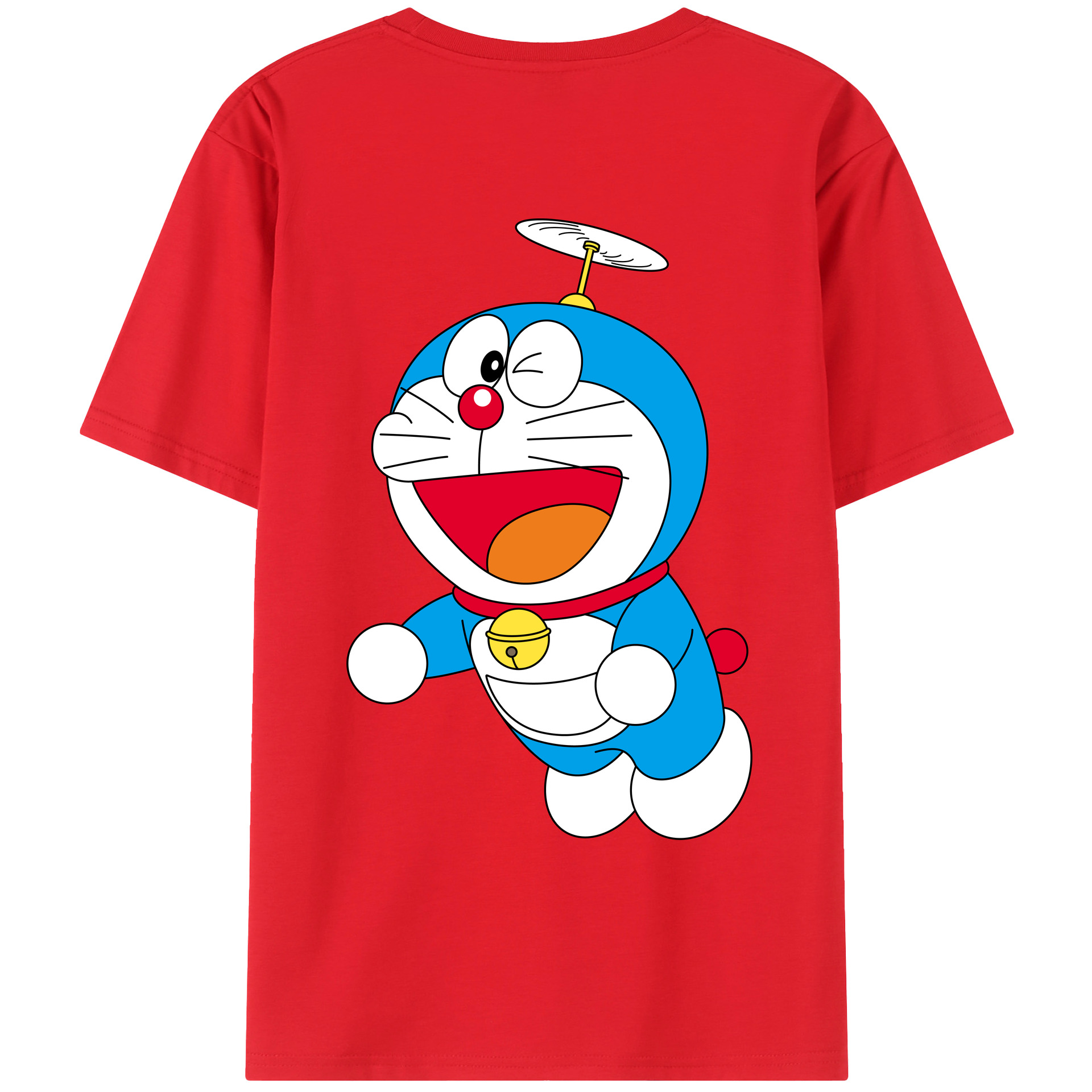（画像用） ドラえもん Doraemon 綿100％ メンズ半袖Tシャツ（バックプリント） 通気性