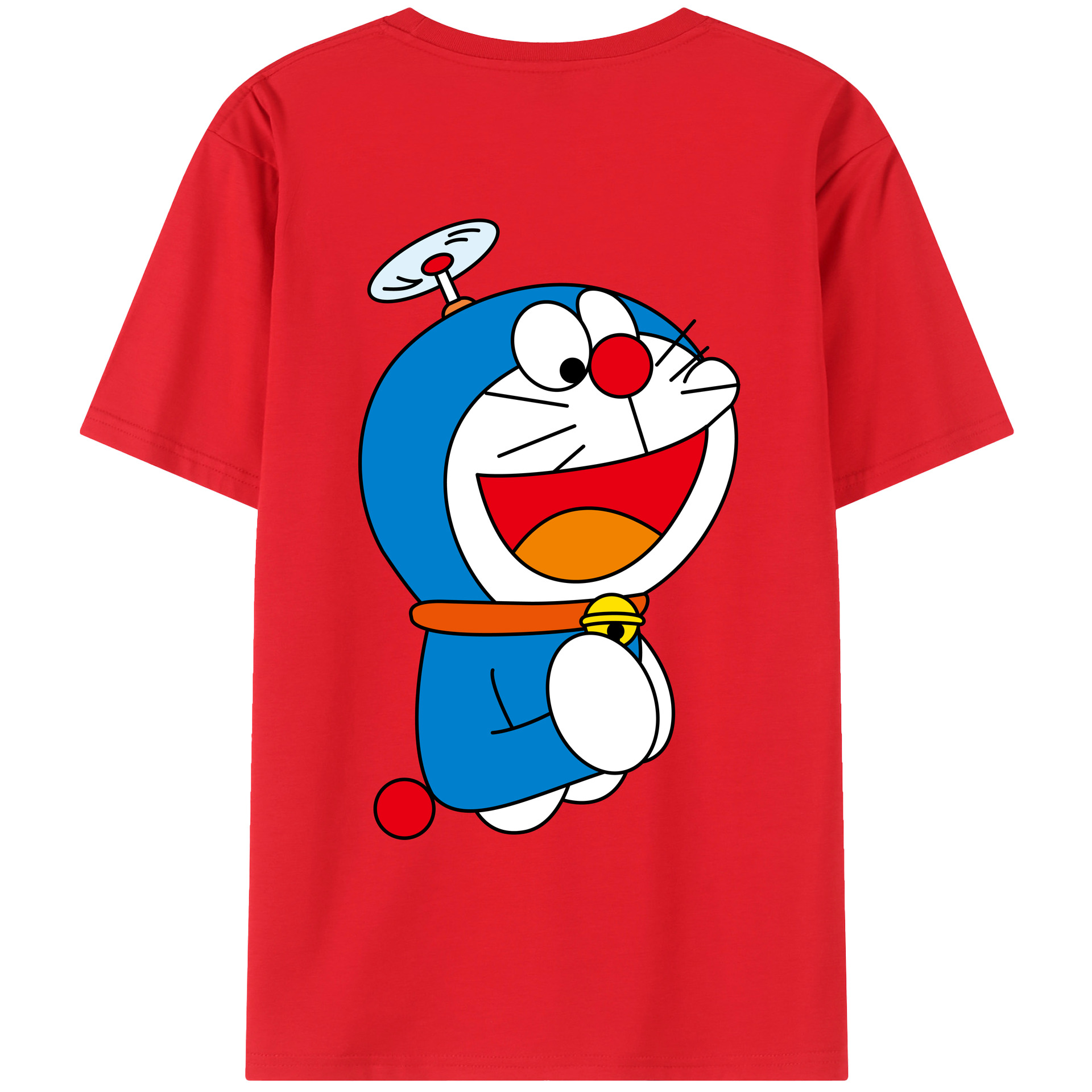 （画像用） ドラえもん Doraemon 綿100％ メンズ半袖Tシャツ（バックプリント） 通気性