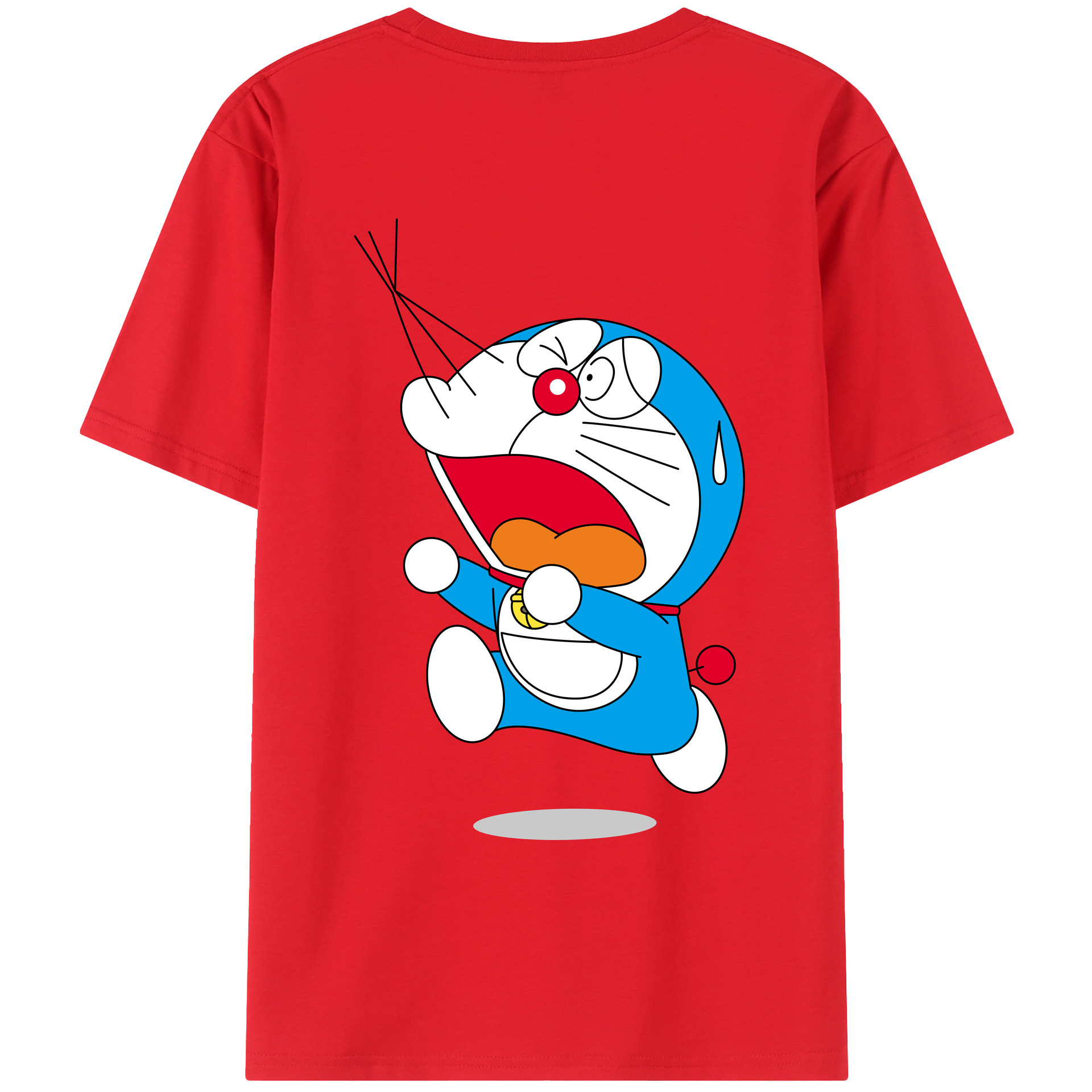 （画像用） ドラえもん Doraemon 綿100％ メンズ半袖Tシャツ（バックプリント） 通気性