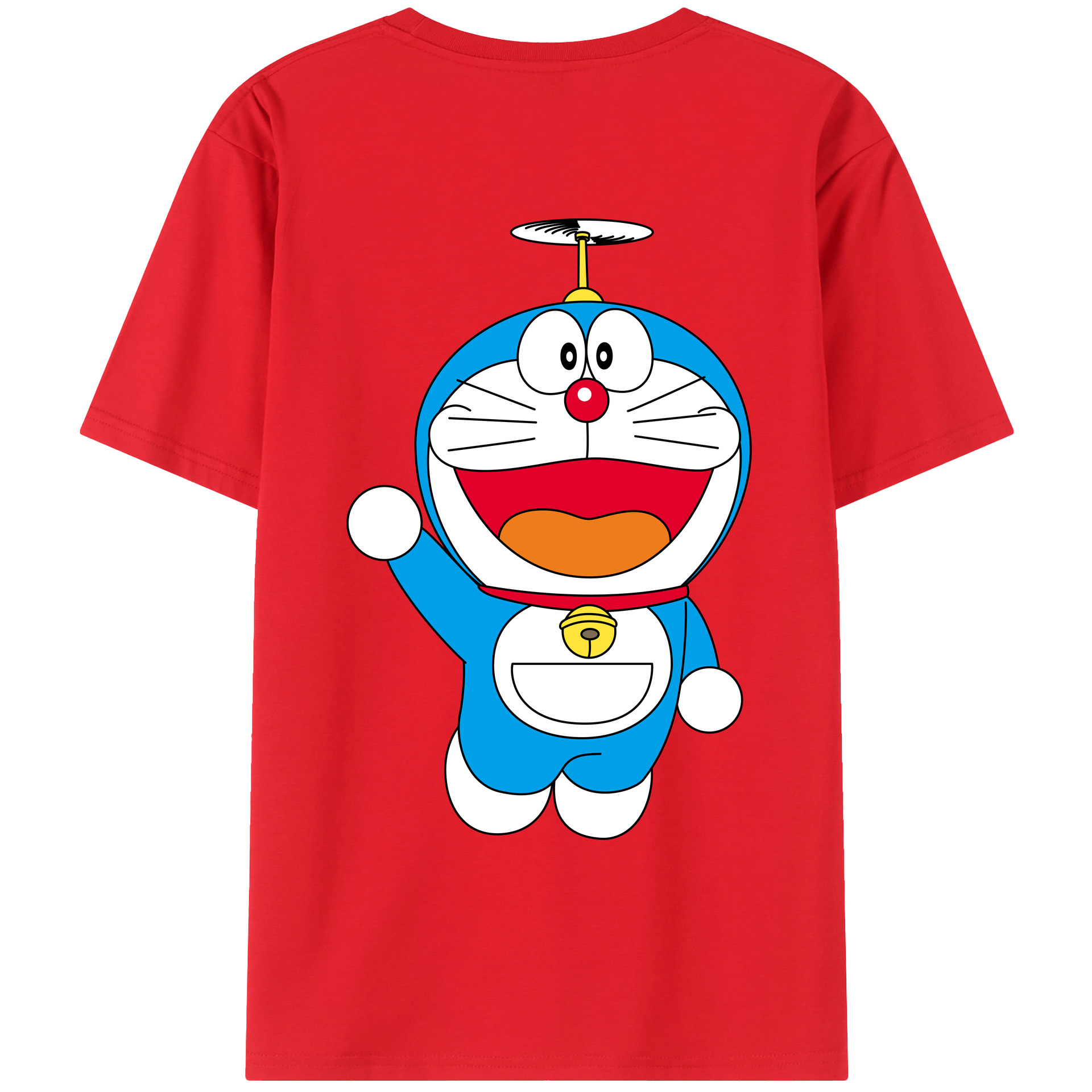 （画像用） ドラえもん Doraemon 綿100％ メンズ半袖Tシャツ（バックプリント） 通気性