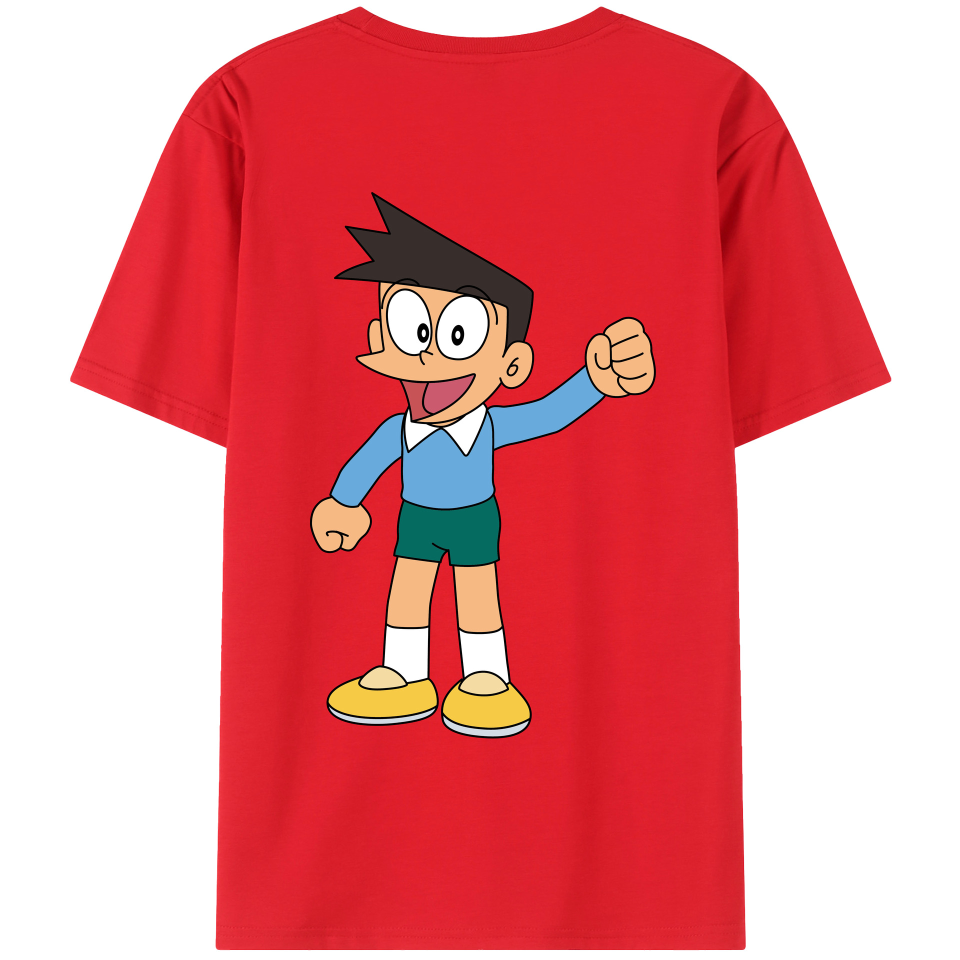 （画像用） ドラえもん 骨川 スネ夫 Doraemon Honekawa Suneo 綿100％ メンズ半袖Tシャツ（バックプリント） 通気性