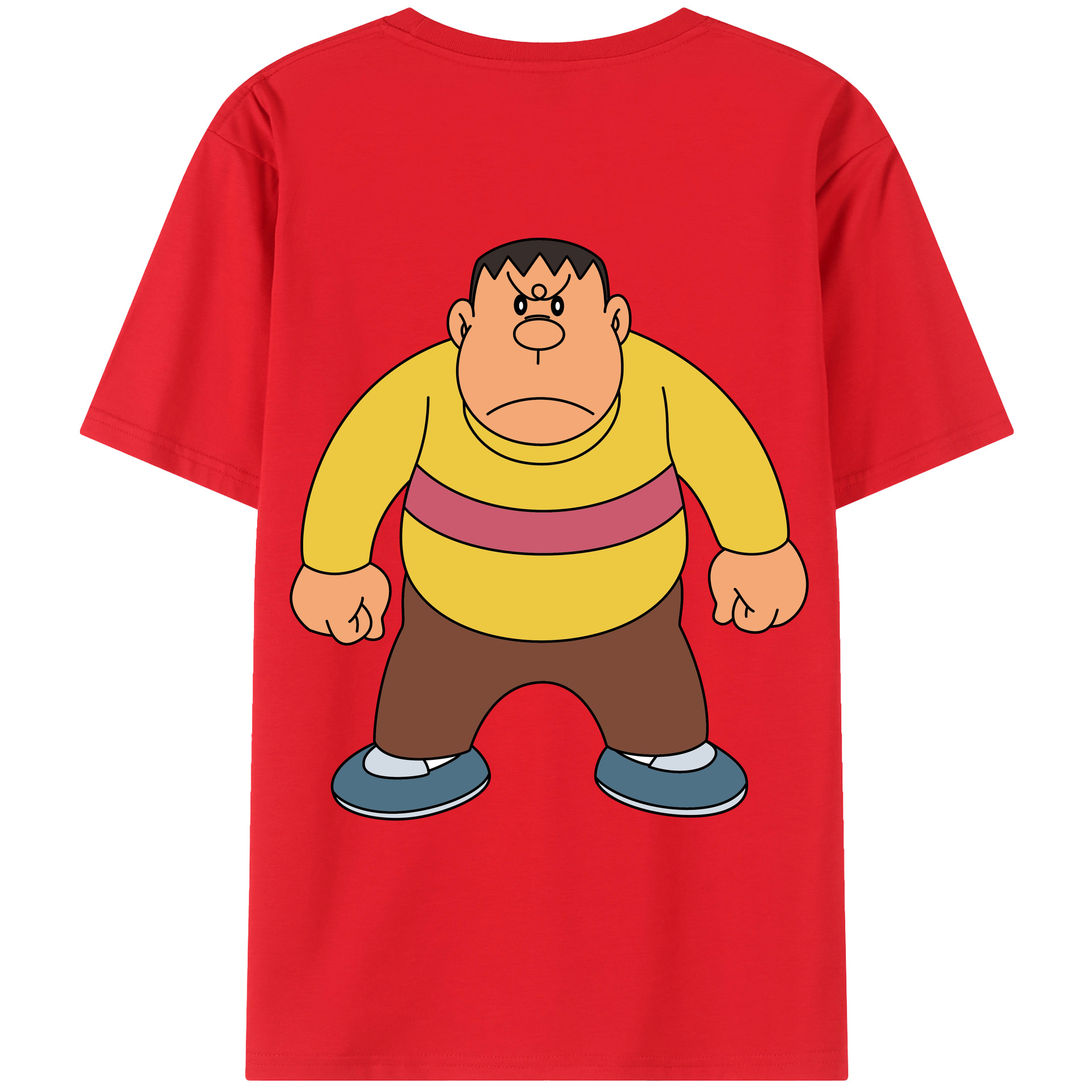 （画像用） ドラえもん 剛田武 Doraemon Gouta Takeshi 綿100％ メンズ半袖Tシャツ（バックプリント） 通気性