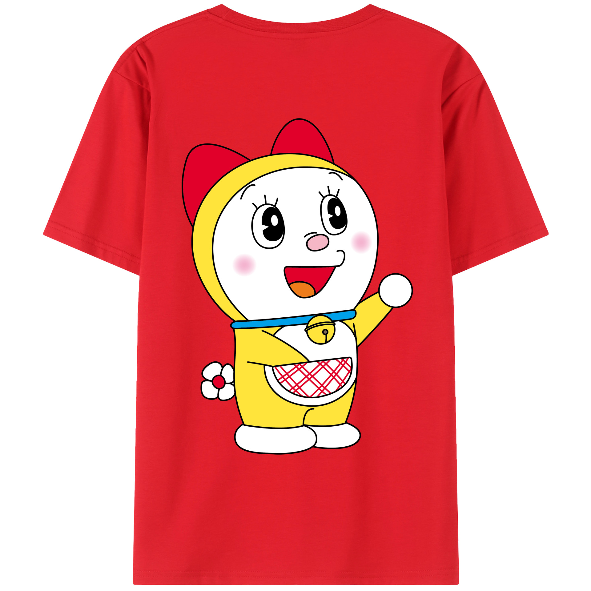 （画像用） ドラえもん ドラミ Doraemon Dorami 綿100％ メンズ半袖Tシャツ（バックプリント） 通気性