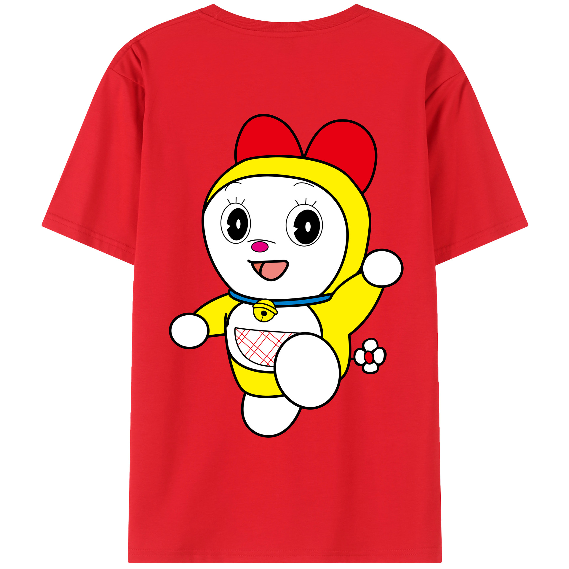 （画像用） ドラえもん ドラミ Doraemon Dorami 綿100％ メンズ半袖Tシャツ（バックプリント） 通気性