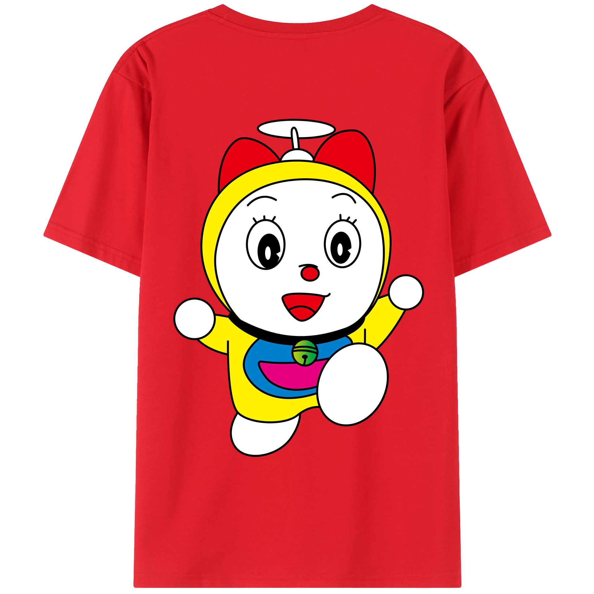 （画像用） ドラえもん ドラミ Doraemon Dorami 綿100％ メンズ半袖Tシャツ（バックプリント） 通気性