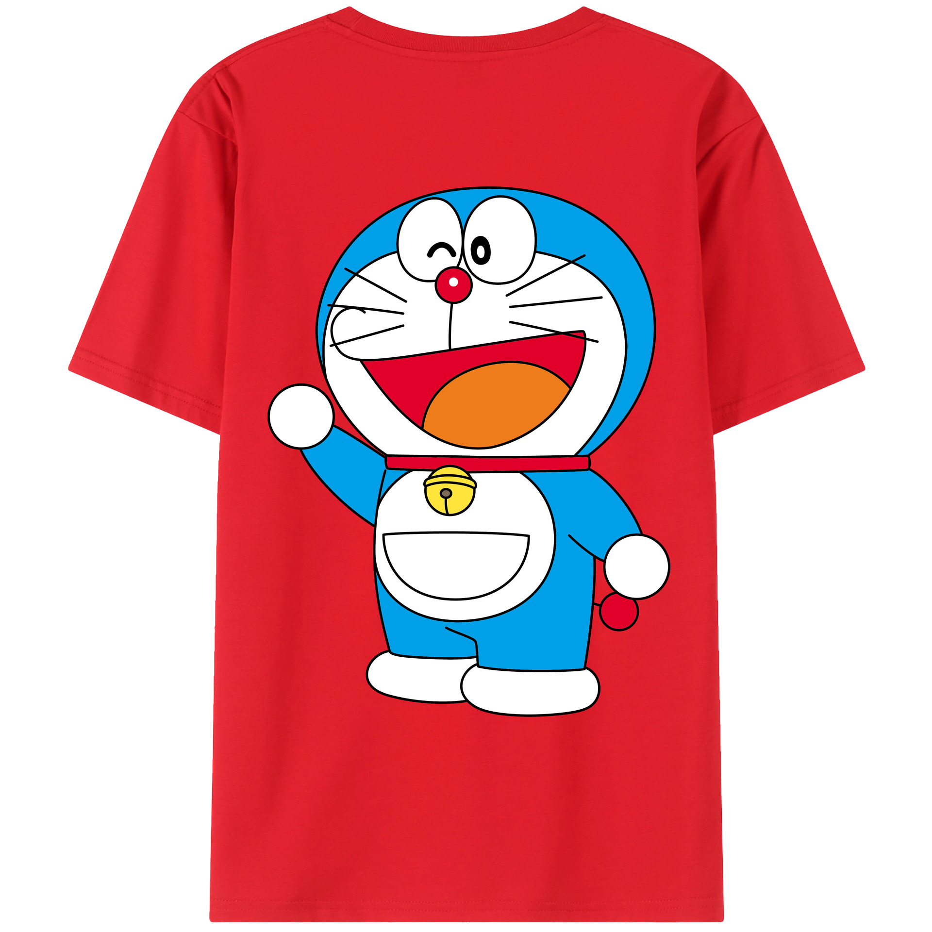 （画像用） ドラえもん Doraemon 綿100％ メンズ半袖Tシャツ（バックプリント） 通気性