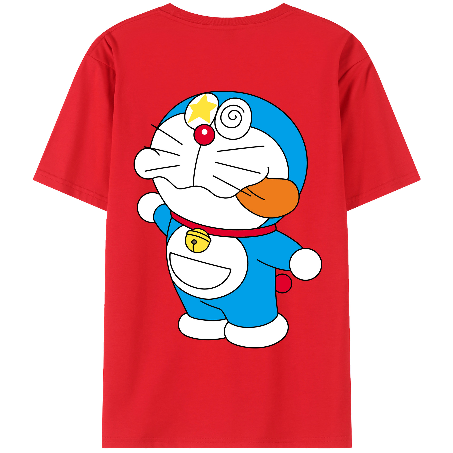 （画像用） ドラえもん Doraemon 綿100％ メンズ半袖Tシャツ（バックプリント） 通気性