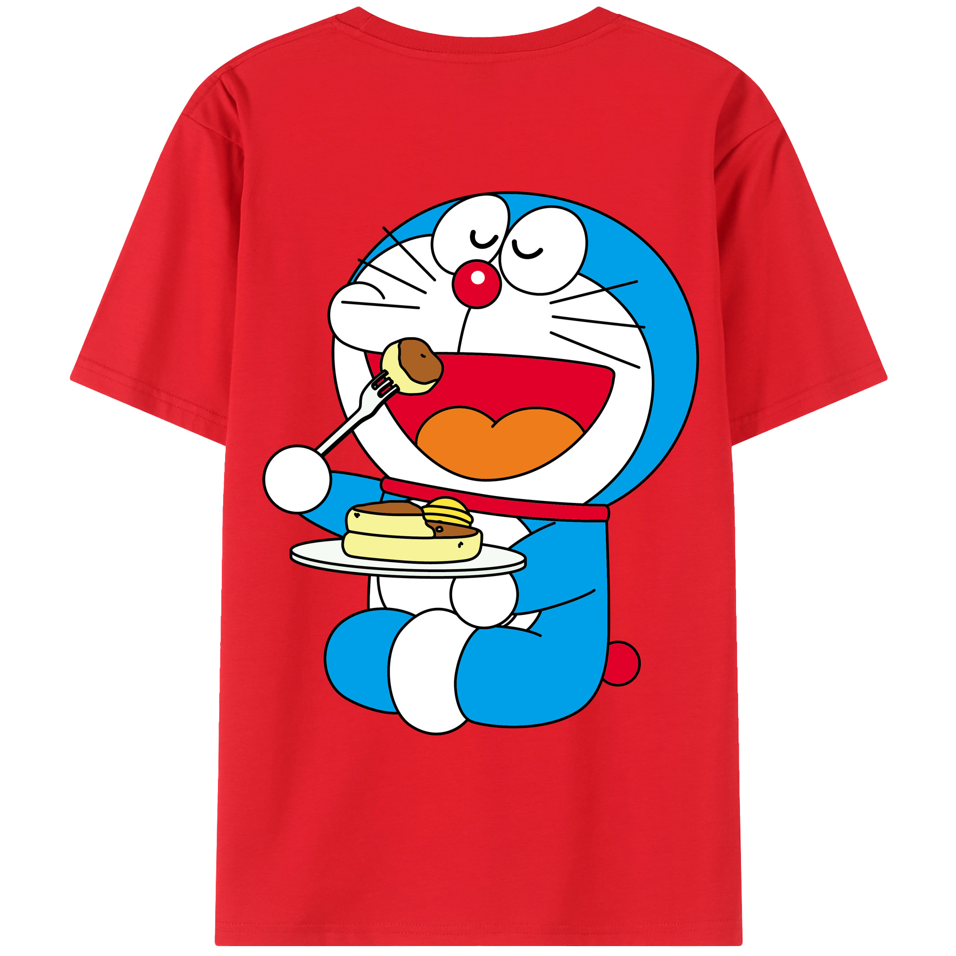 （画像用） ドラえもん Doraemon 綿100％ メンズ半袖Tシャツ（バックプリント） 通気性