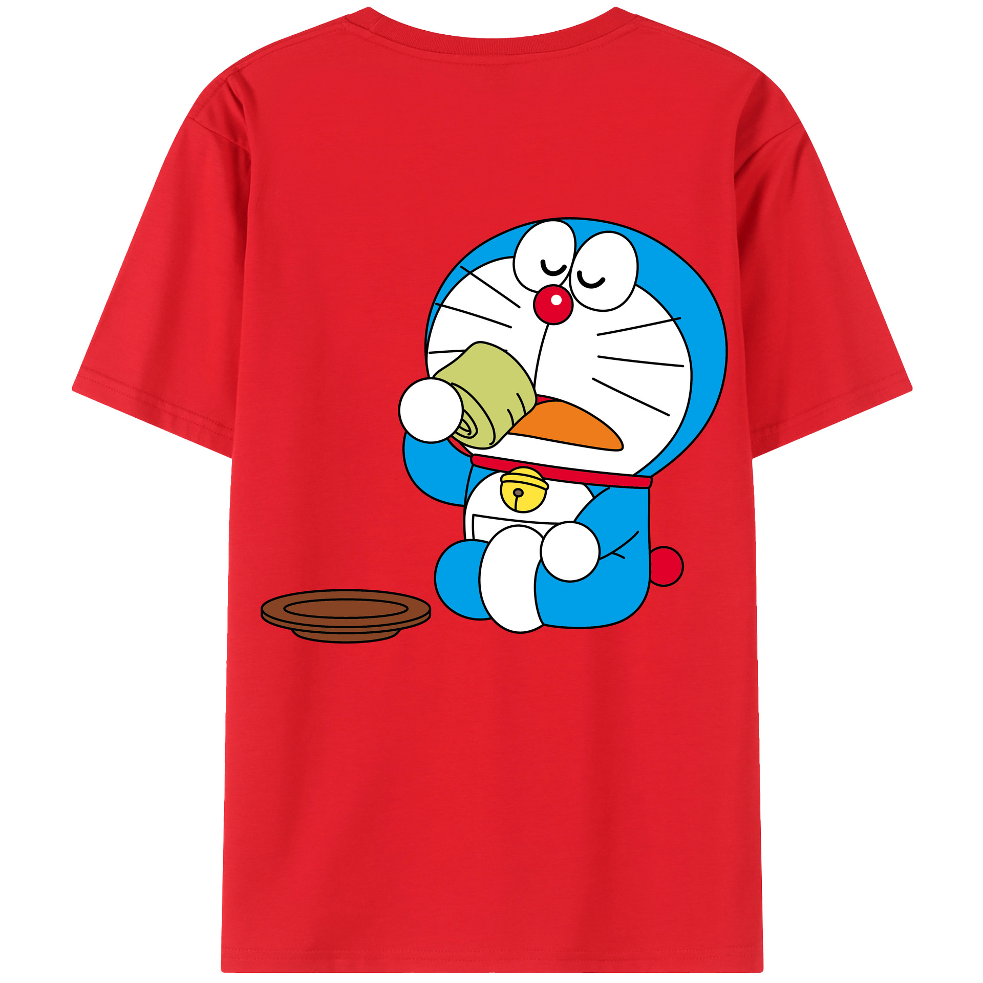 （画像用） ドラえもん Doraemon 綿100％ メンズ半袖Tシャツ（バックプリント） 通気性