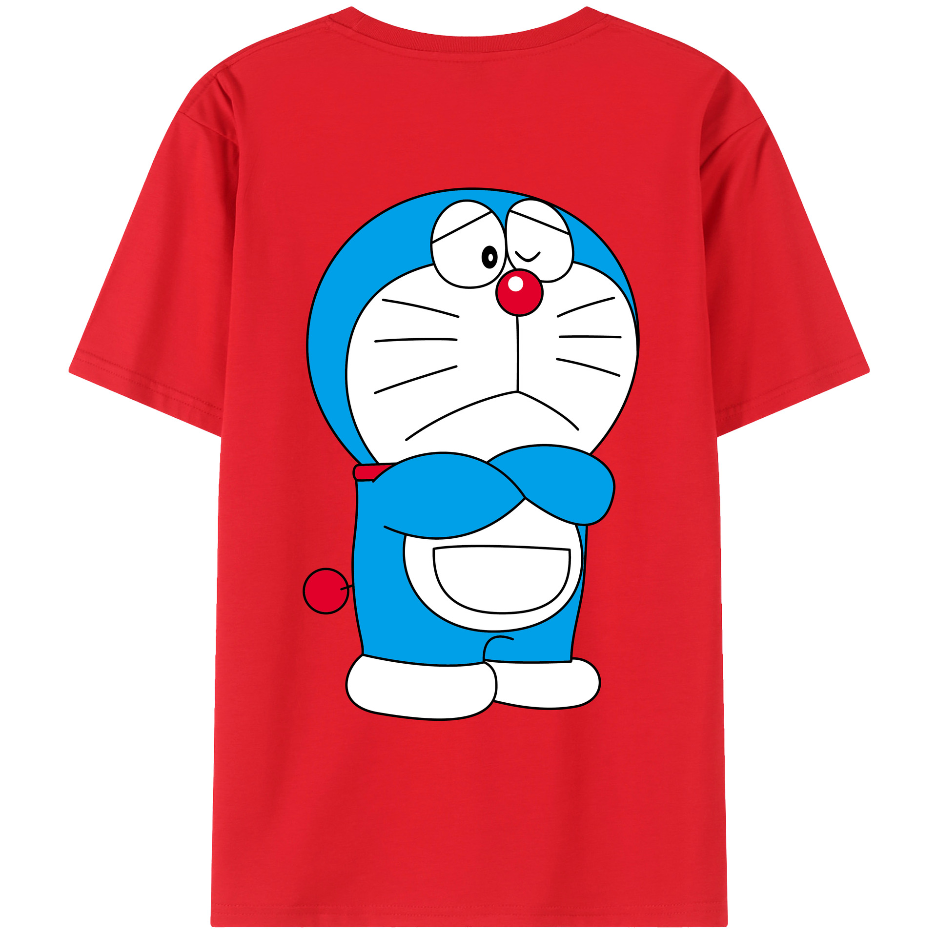 （画像用） ドラえもん Doraemon 綿100％ メンズ半袖Tシャツ（バックプリント） 通気性
