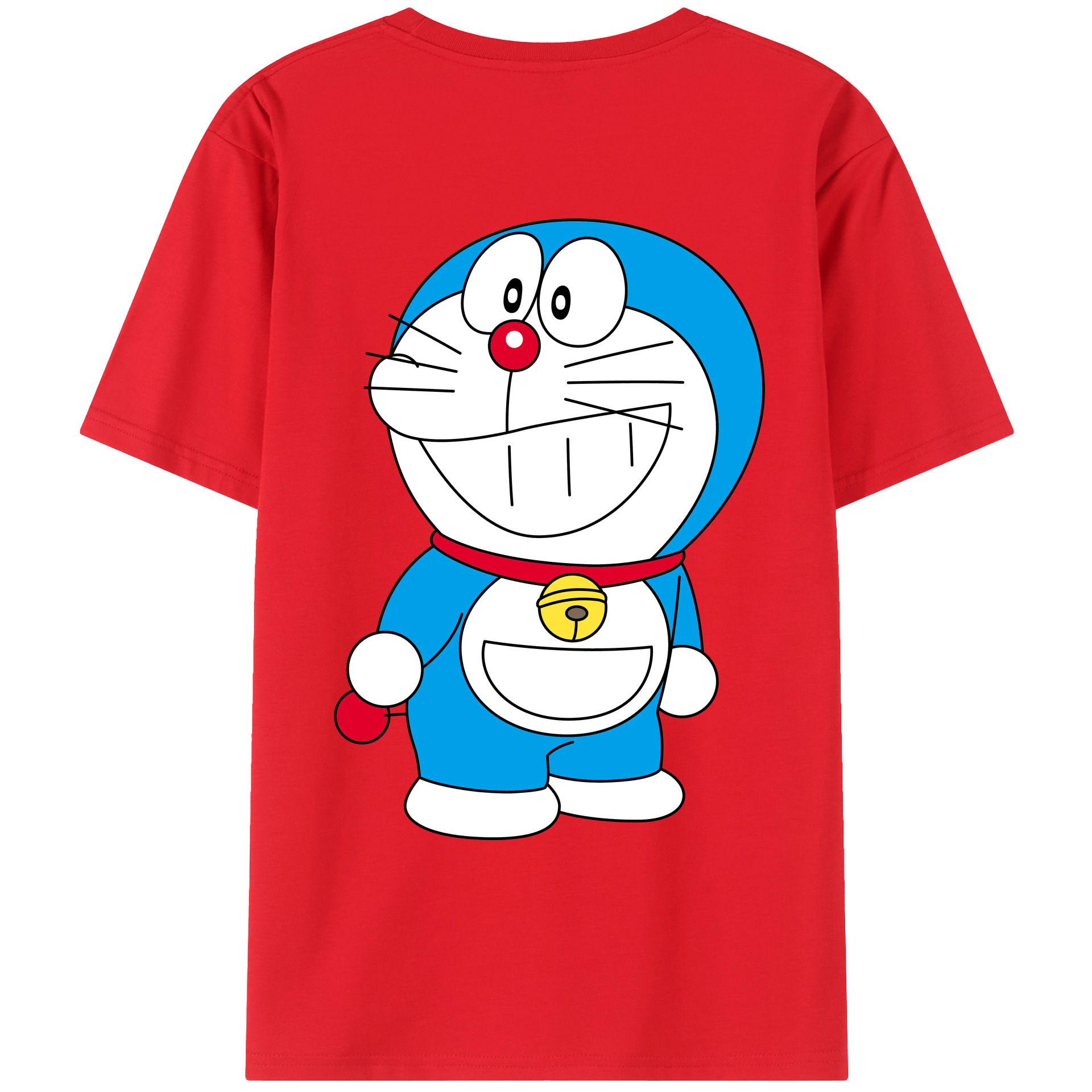 （画像用） ドラえもん Doraemon 綿100％ メンズ半袖Tシャツ（バックプリント） 通気性
