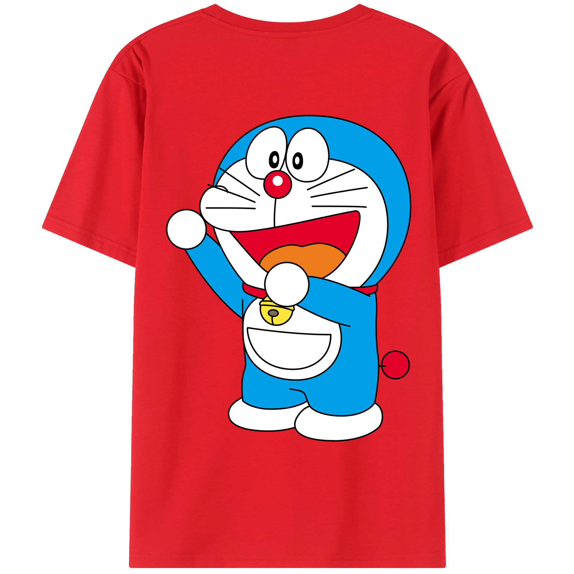 （画像用） ドラえもん Doraemon 綿100％ メンズ半袖Tシャツ（バックプリント） 通気性