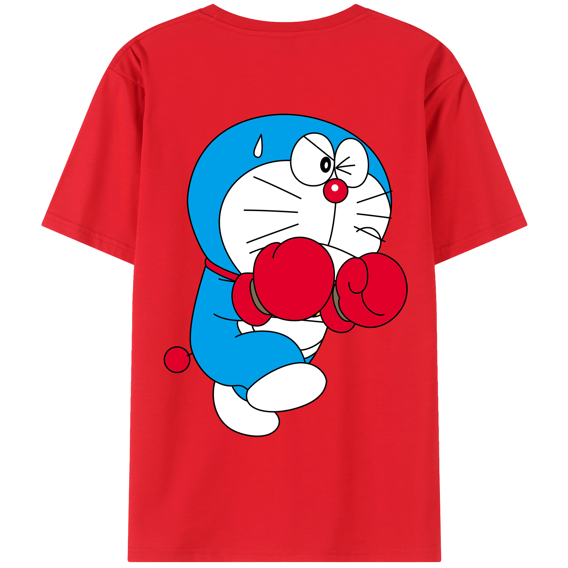 （画像用） ドラえもん Doraemon 綿100％ メンズ半袖Tシャツ（バックプリント） 通気性