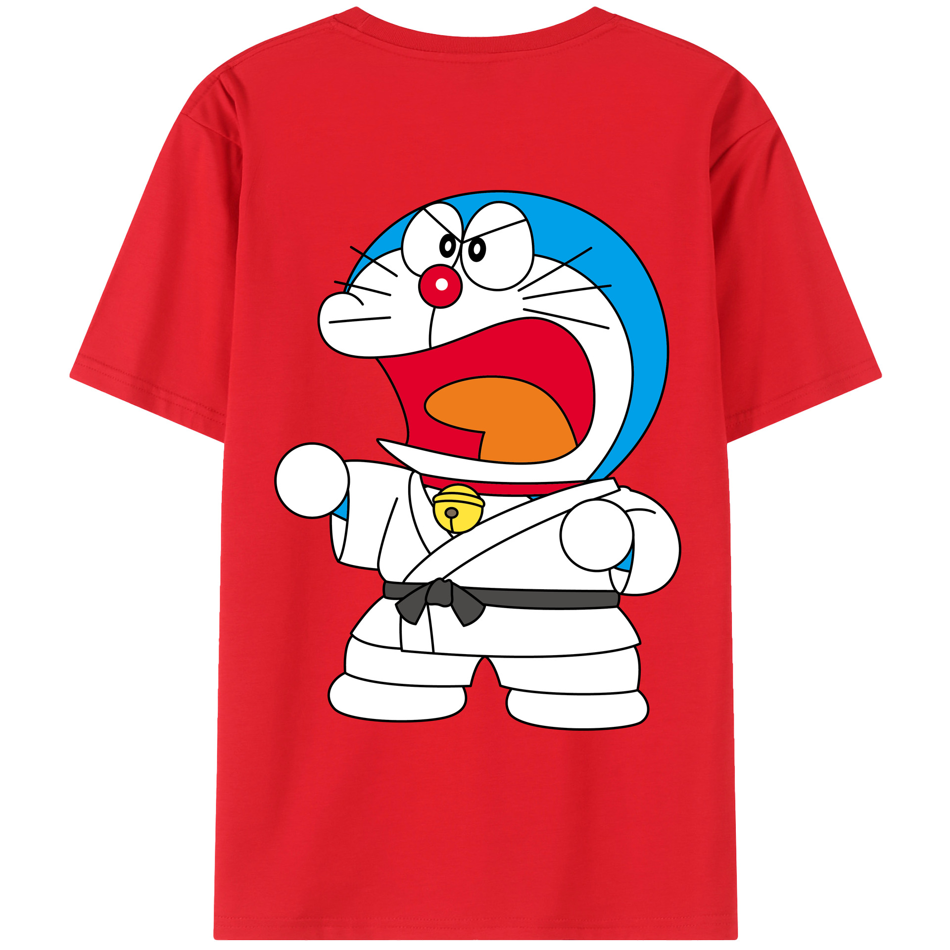 （画像用） ドラえもん Doraemon 綿100％ メンズ半袖Tシャツ（バックプリント） 通気性
