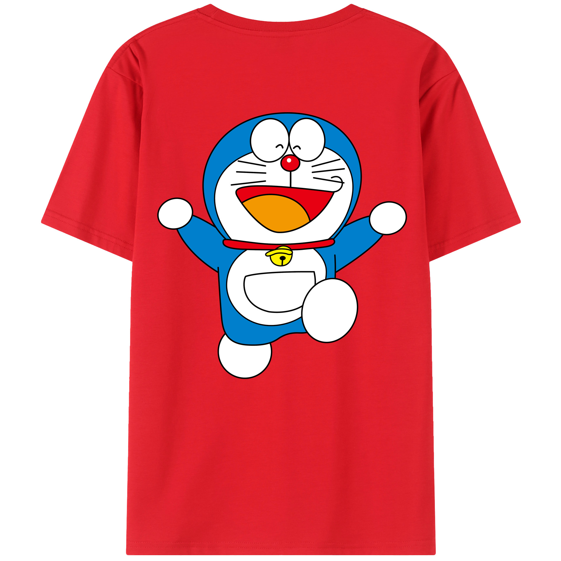 （画像用） ドラえもん Doraemon 綿100％ メンズ半袖Tシャツ（バックプリント） 通気性