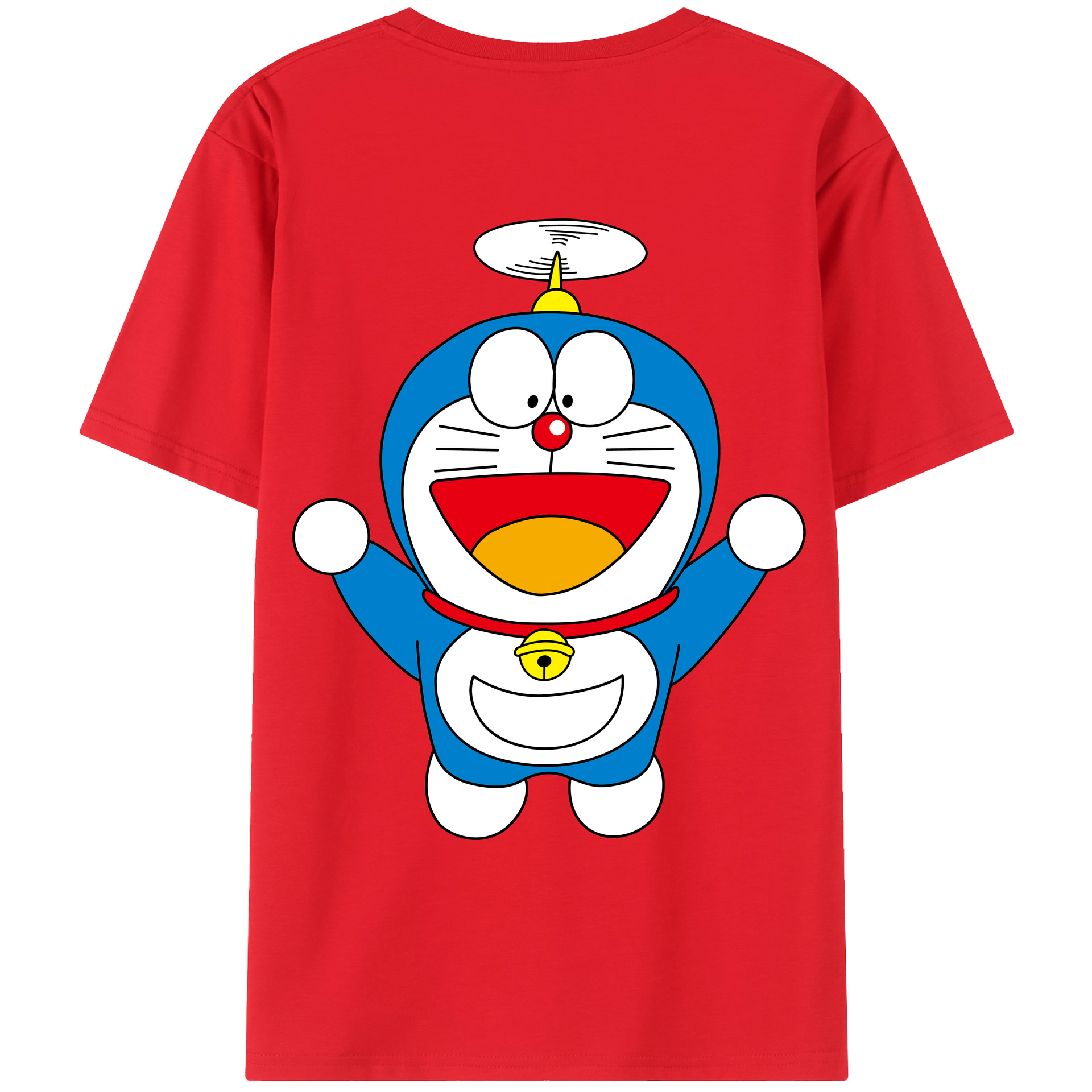 （画像用） ドラえもん Doraemon 綿100％ メンズ半袖Tシャツ（バックプリント） 通気性