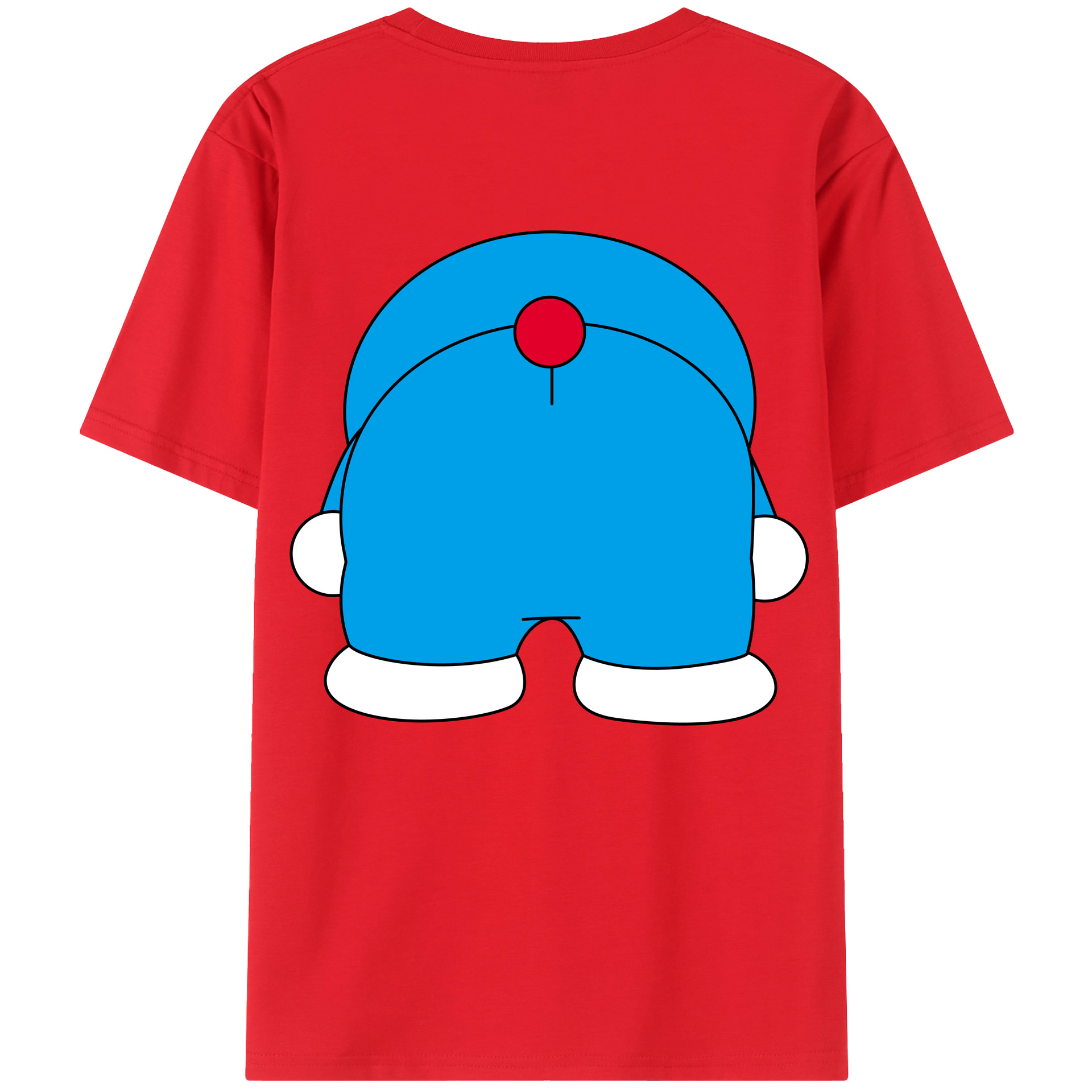 （画像用） ドラえもん Doraemon 綿100％ メンズ半袖Tシャツ（バックプリント） 通気性