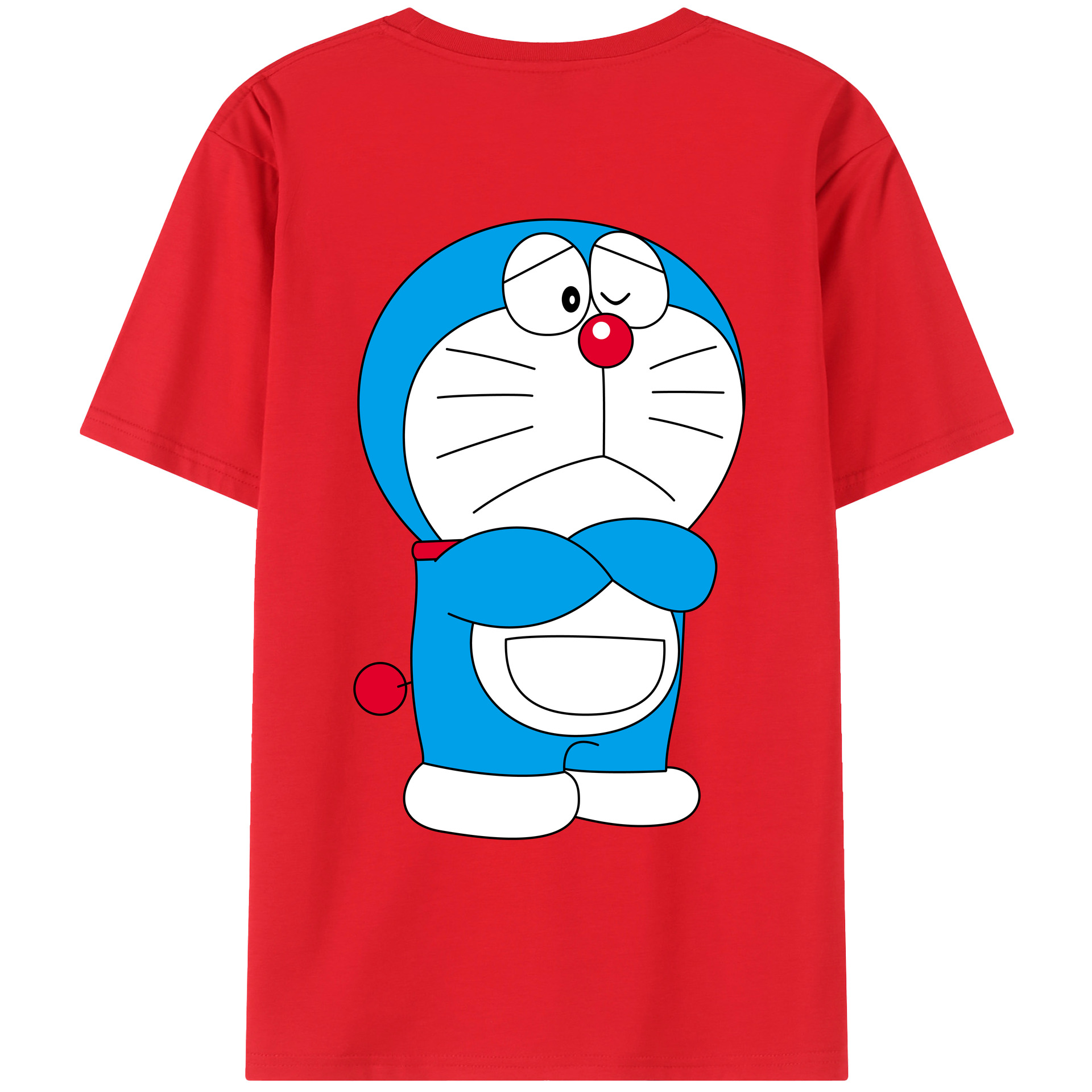 （画像用） ドラえもん Doraemon 綿100％ メンズ半袖Tシャツ（バックプリント） 通気性