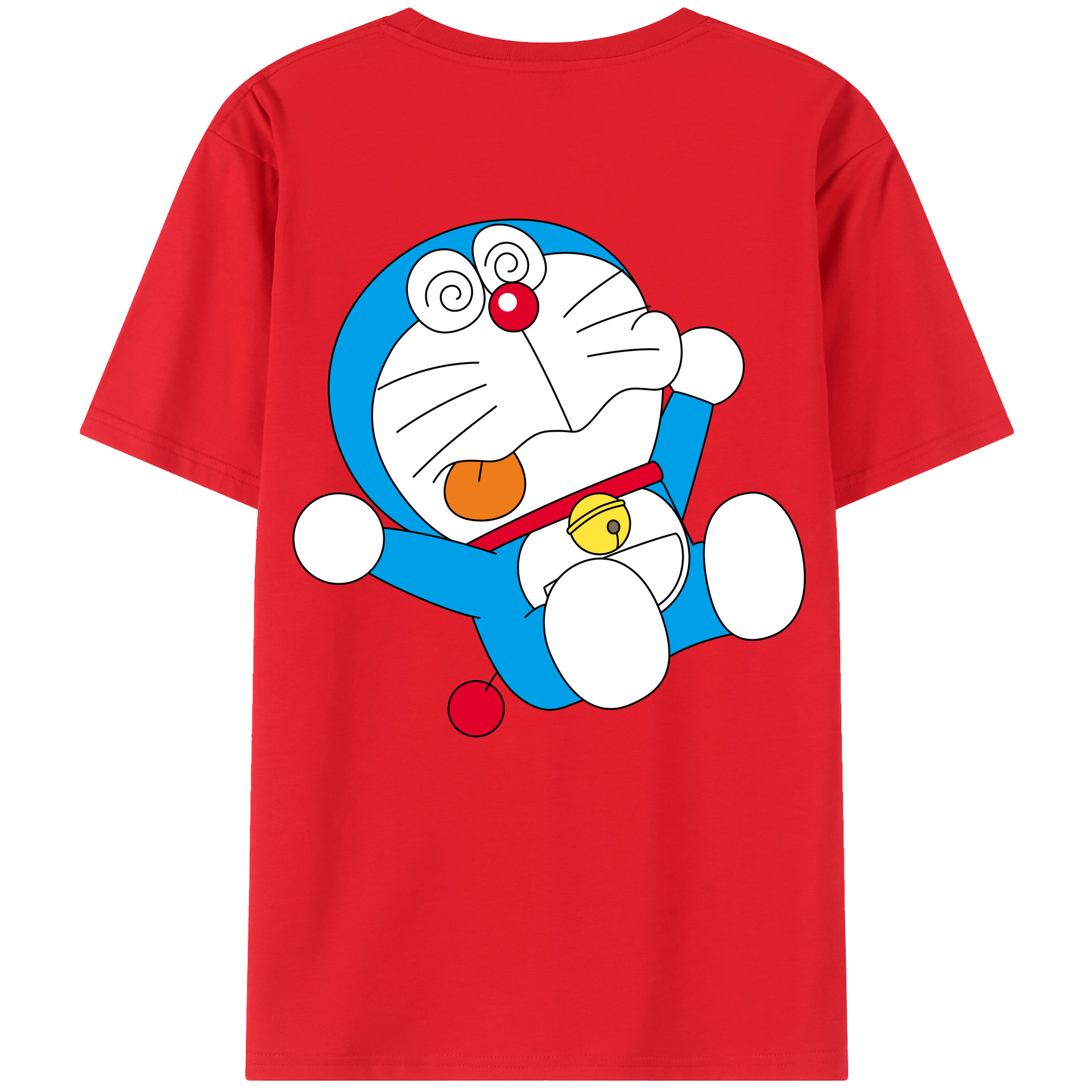 （画像用） ドラえもん Doraemon 綿100％ メンズ半袖Tシャツ（バックプリント） 通気性