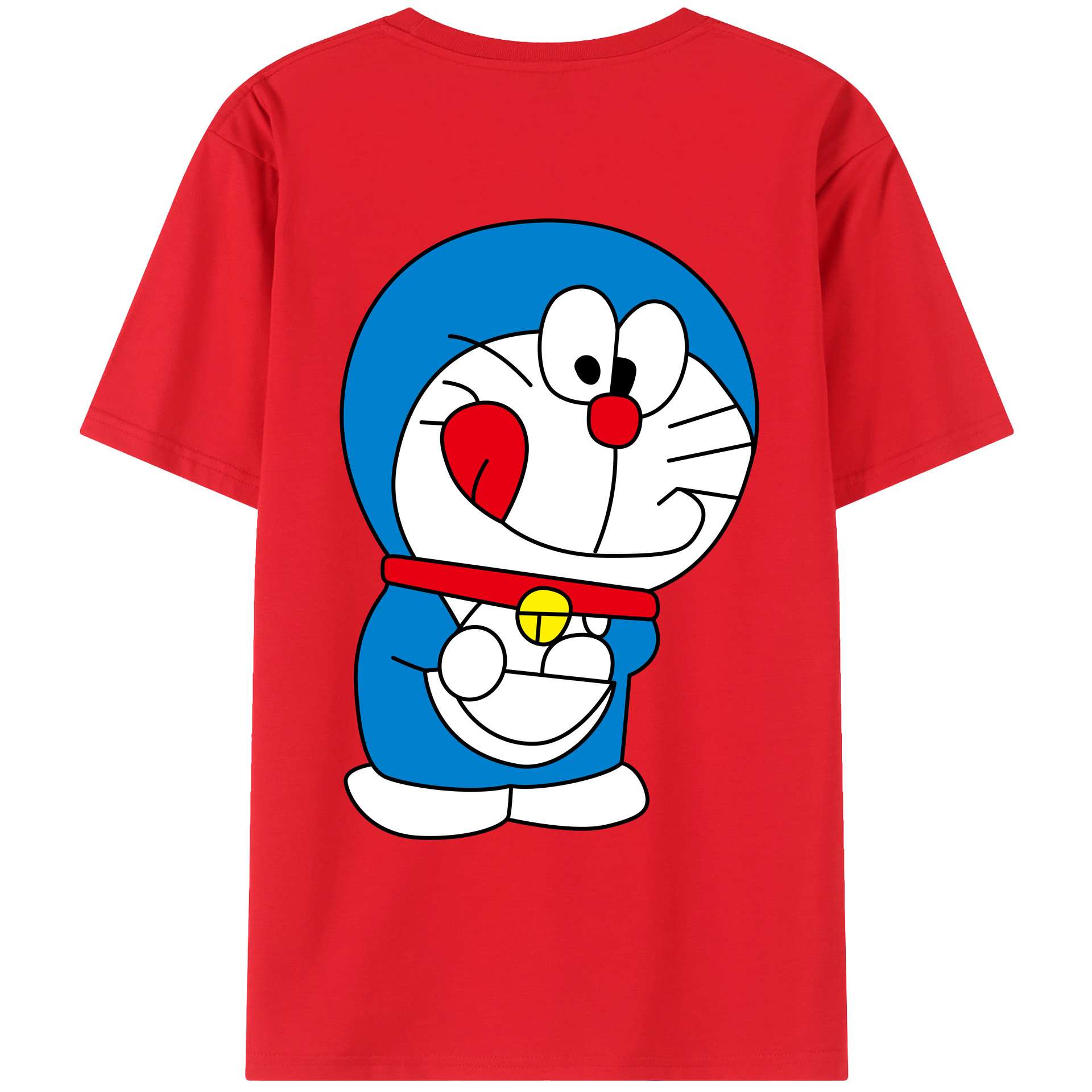 （画像用） ドラえもん Doraemon 綿100％ メンズ半袖Tシャツ（バックプリント） 通気性