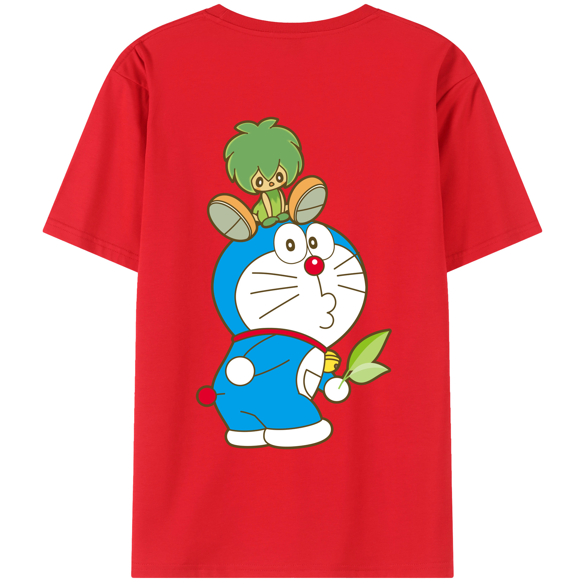 （画像用） ドラえもん Doraemon 綿100％ メンズ半袖Tシャツ（バックプリント） 通気性