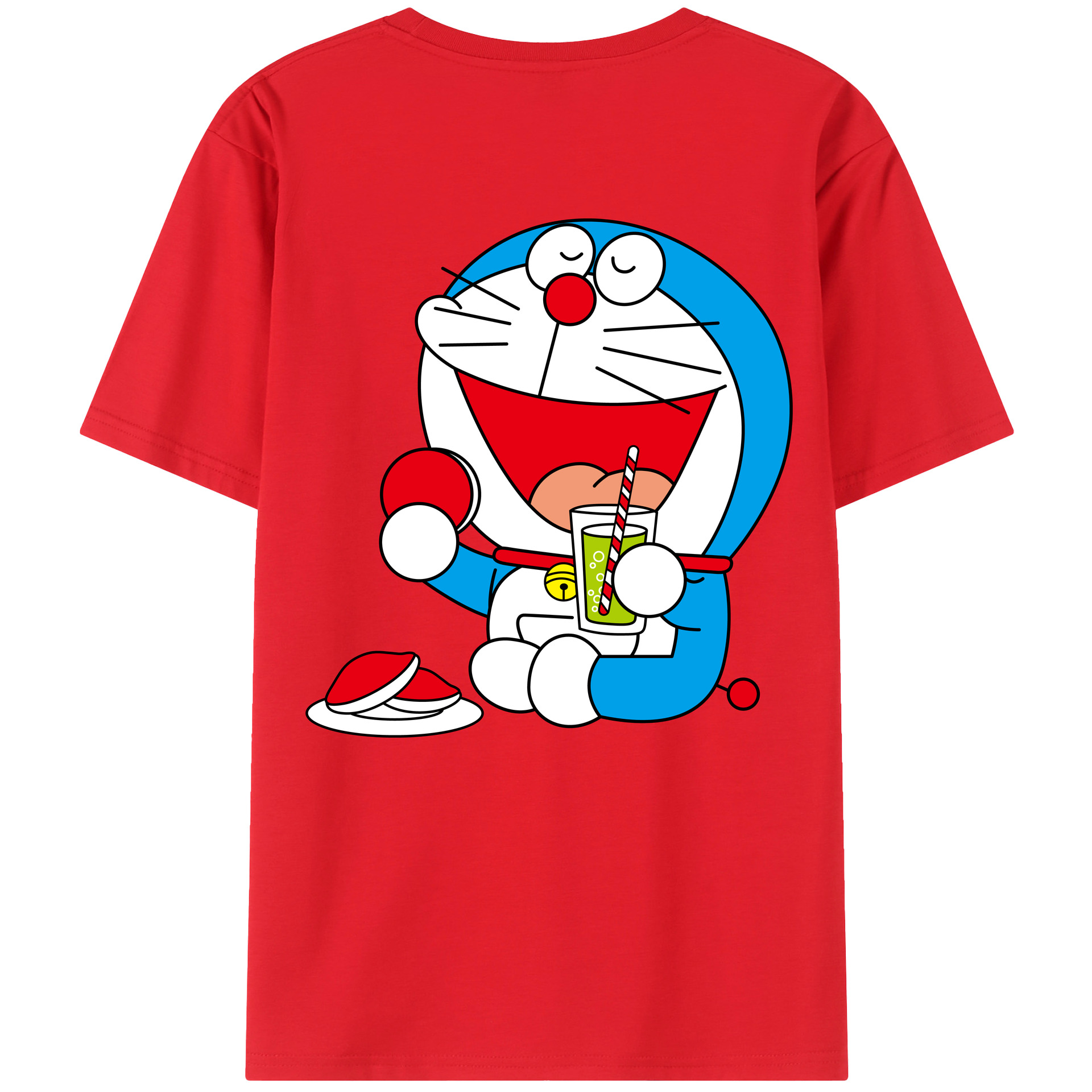 （画像用） ドラえもん Doraemon 綿100％ メンズ半袖Tシャツ（バックプリント） 通気性