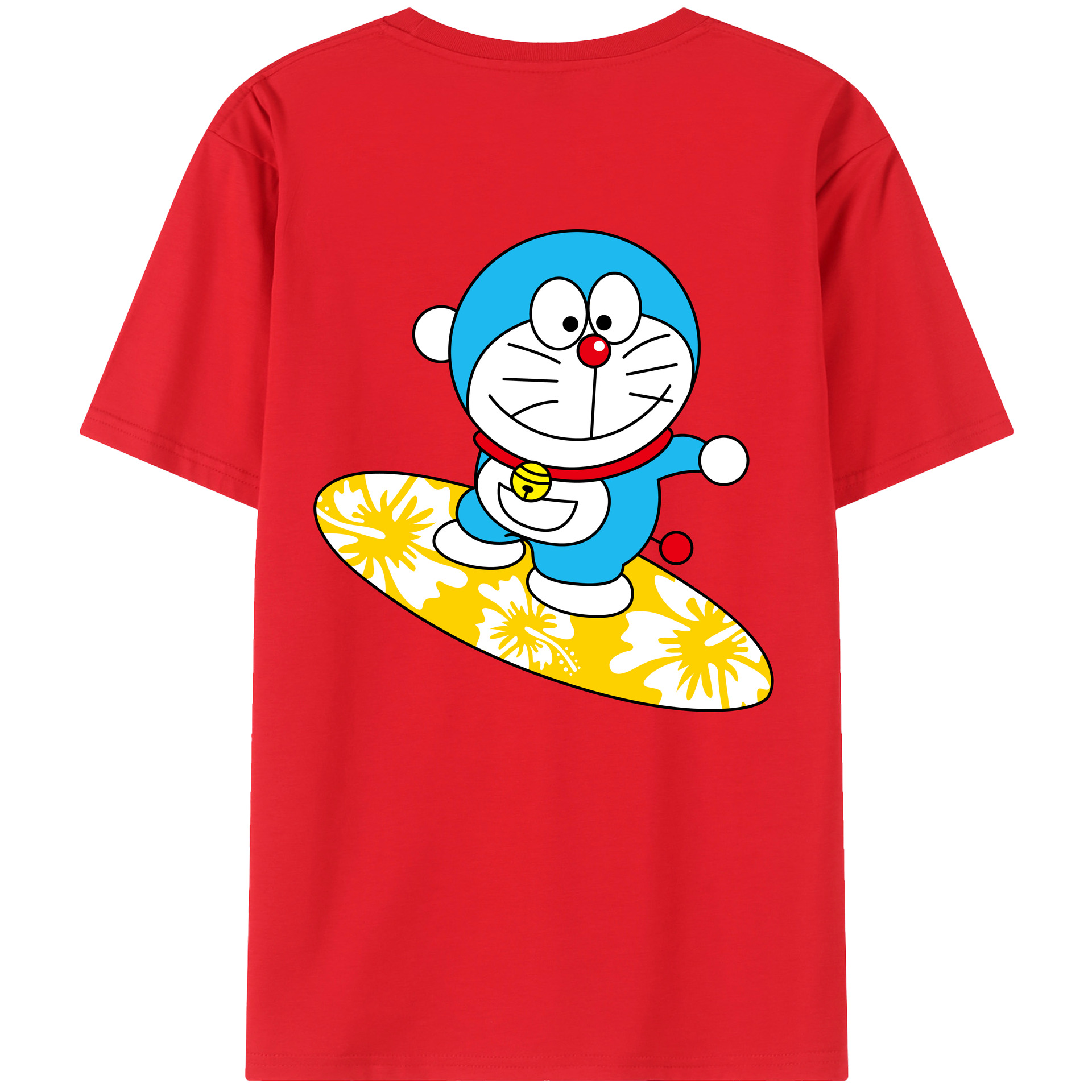 （画像用） ドラえもん Doraemon 綿100％ メンズ半袖Tシャツ（バックプリント） 通気性