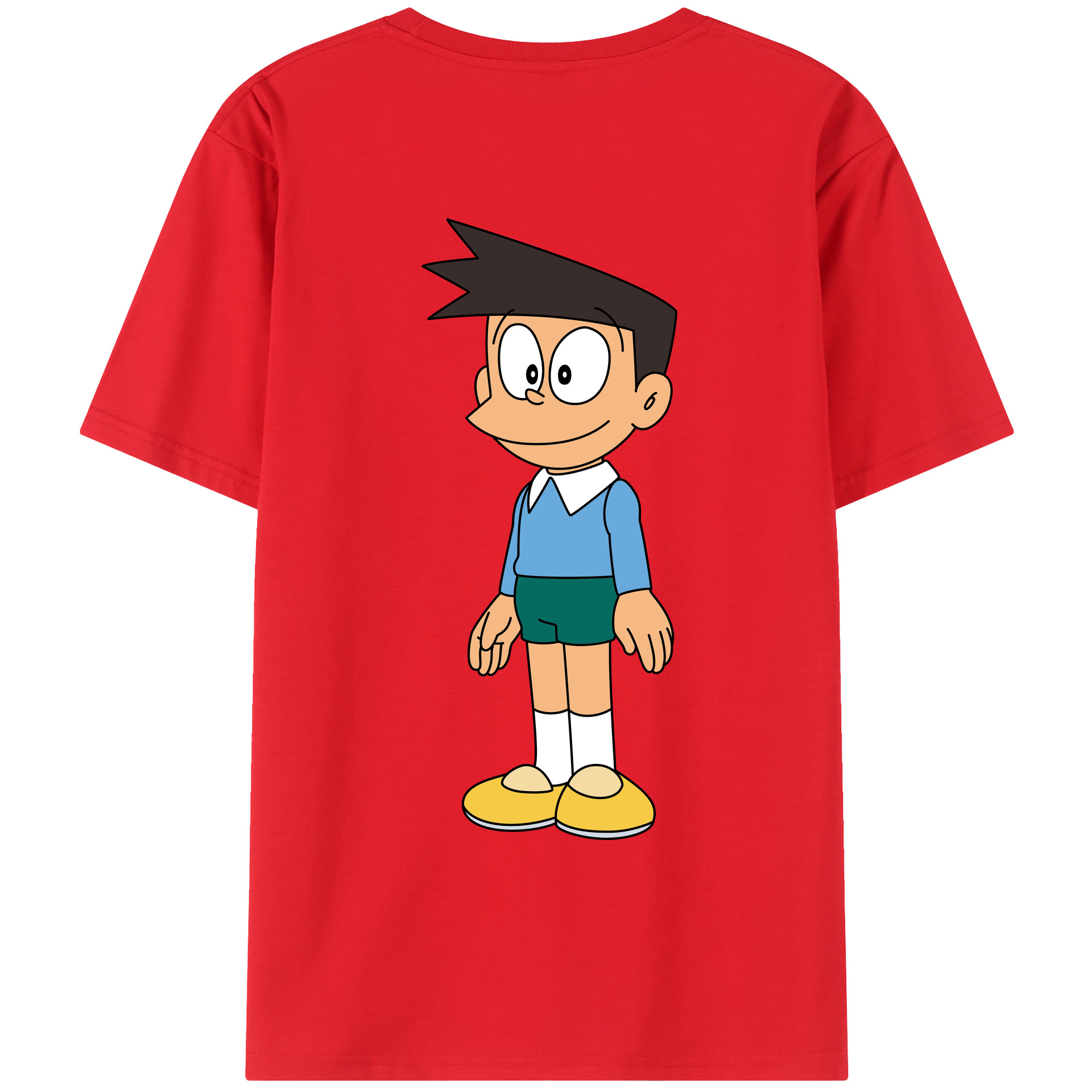 （画像用） ドラえもん 骨川 スネ夫 Doraemon Honekawa Suneo 綿100％ メンズ半袖Tシャツ（バックプリント） 通気性