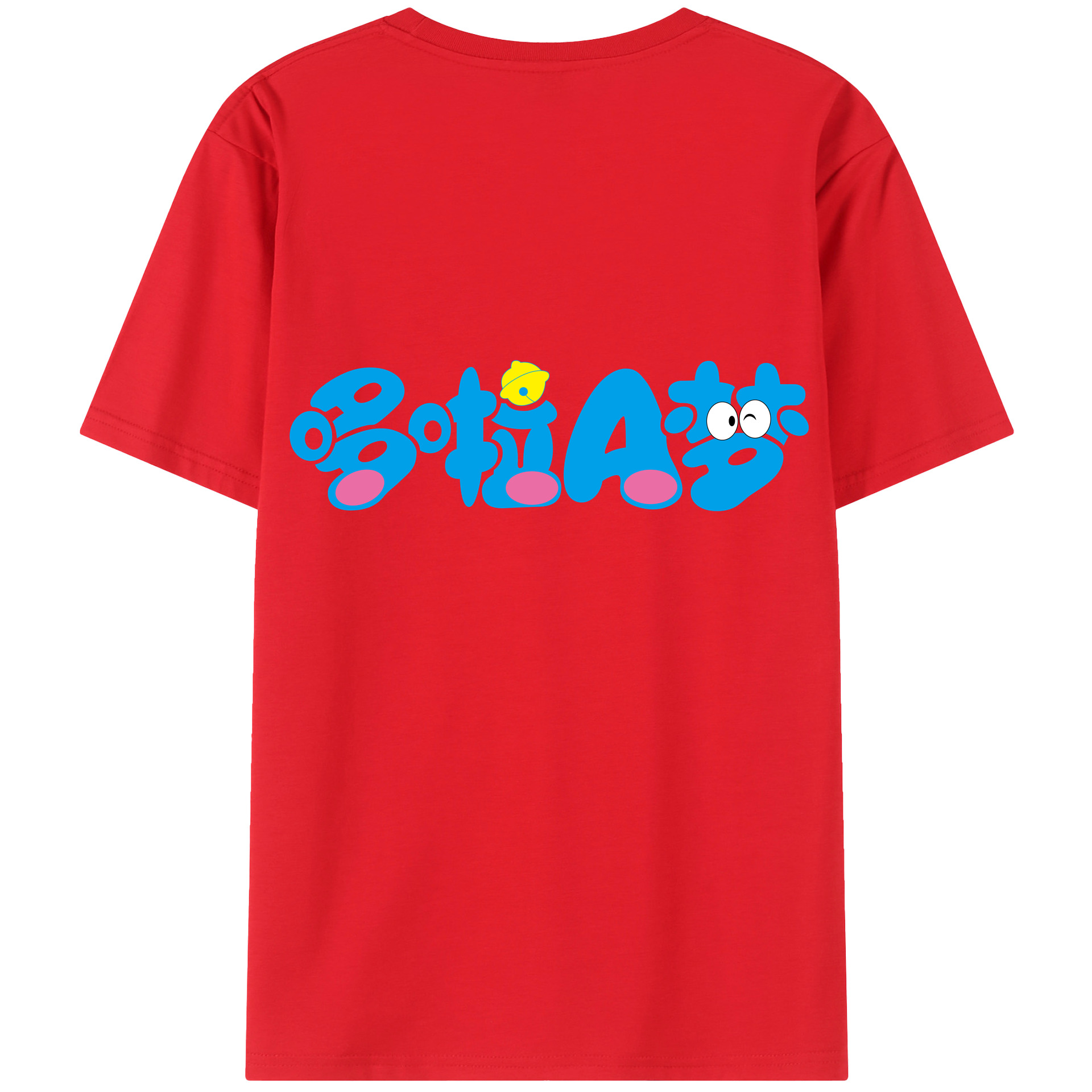 （画像用） ドラえもん Doraemon 綿100％ メンズ半袖Tシャツ（バックプリント） 通気性