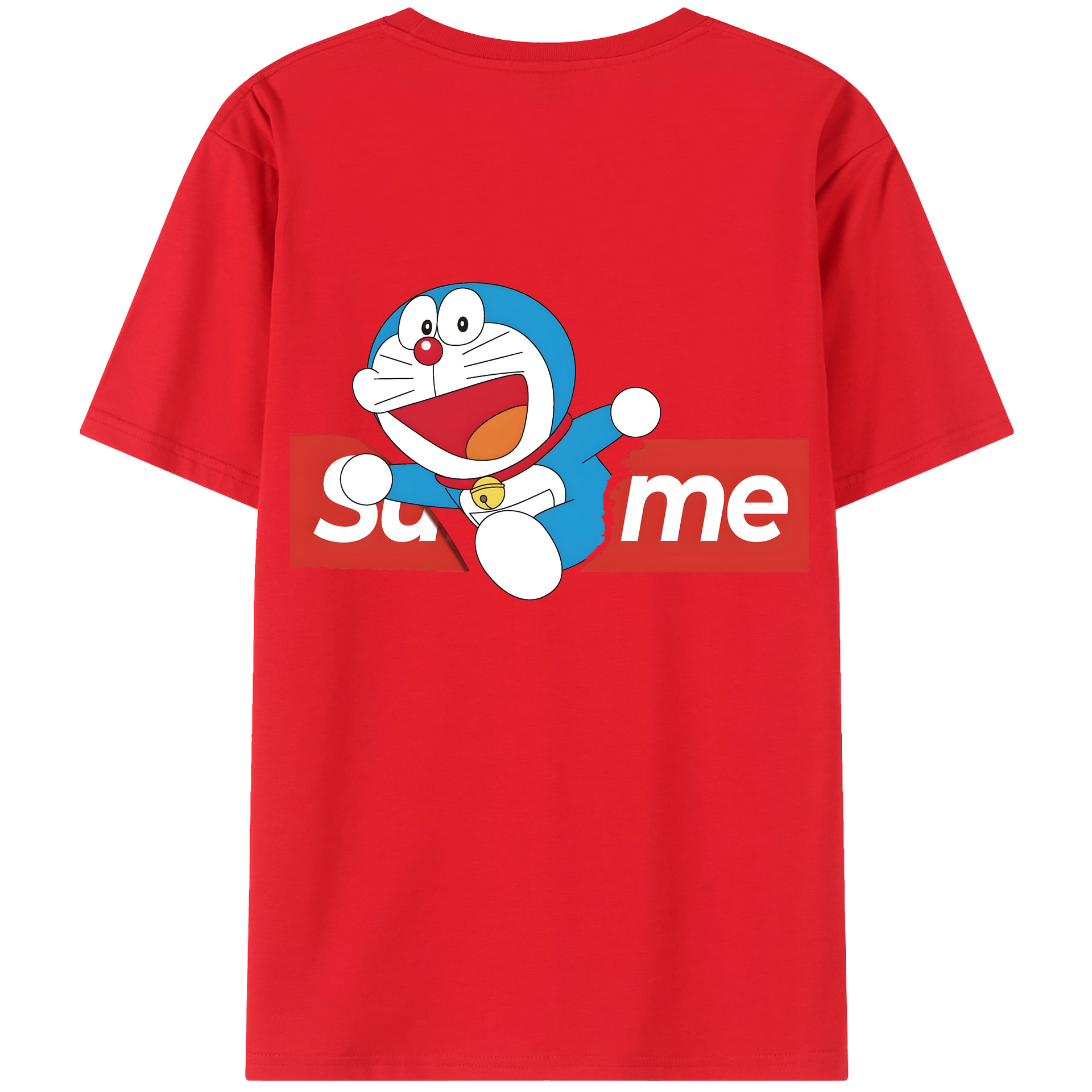 （画像用） ドラえもん Doraemon 綿100％ メンズ半袖Tシャツ（バックプリント） 通気性