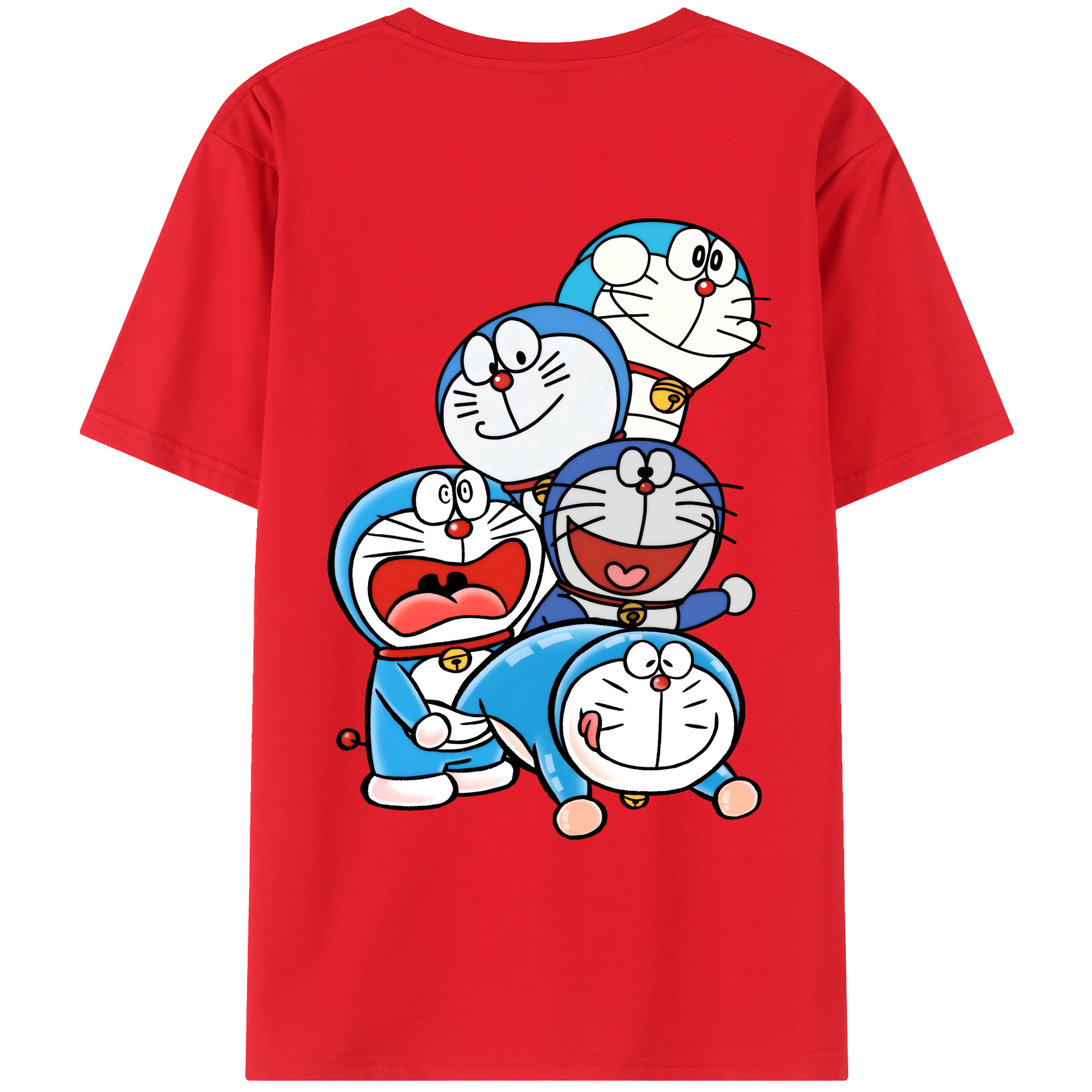 （画像用） ドラえもん Doraemon 綿100％ メンズ半袖Tシャツ（バックプリント） 通気性