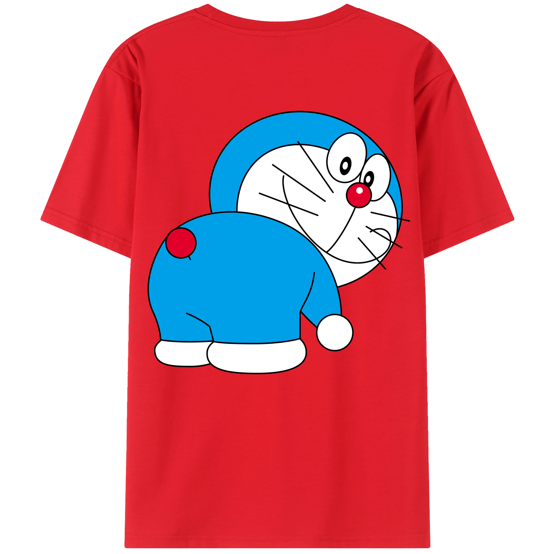 （画像用） ドラえもん Doraemon 綿100％ メンズ半袖Tシャツ（バックプリント） 通気性