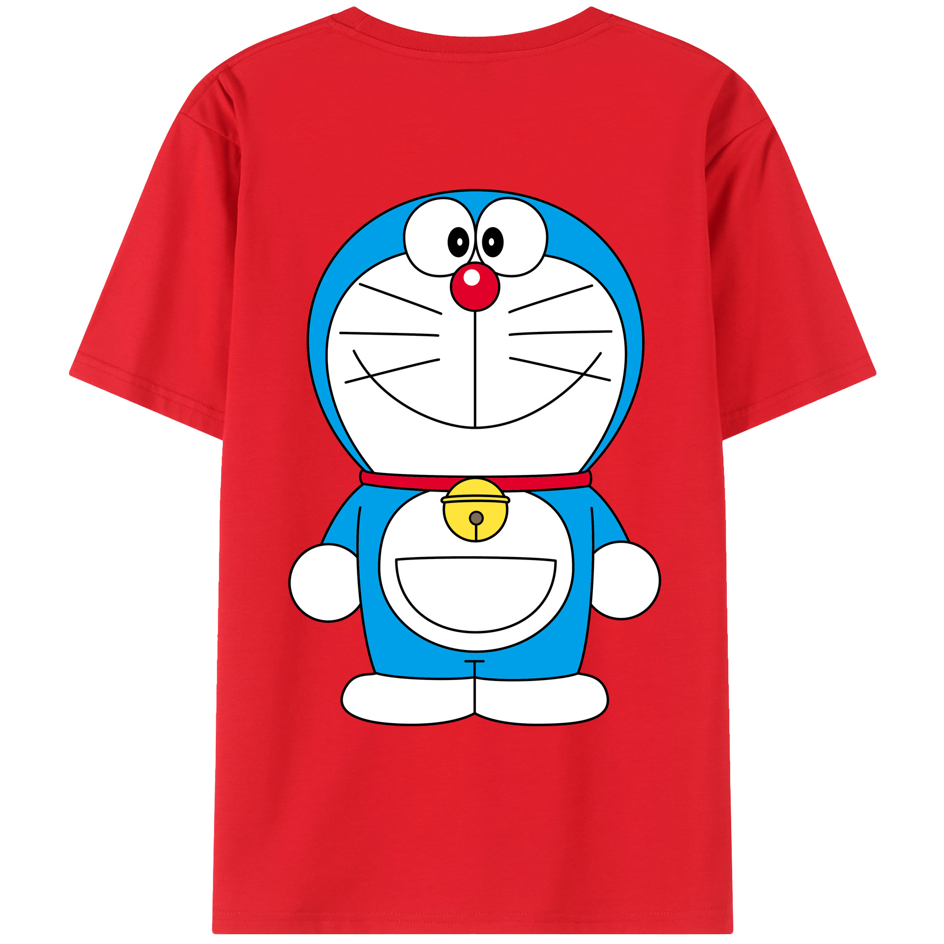 （画像用） ドラえもん Doraemon 綿100％ メンズ半袖Tシャツ（バックプリント） 通気性