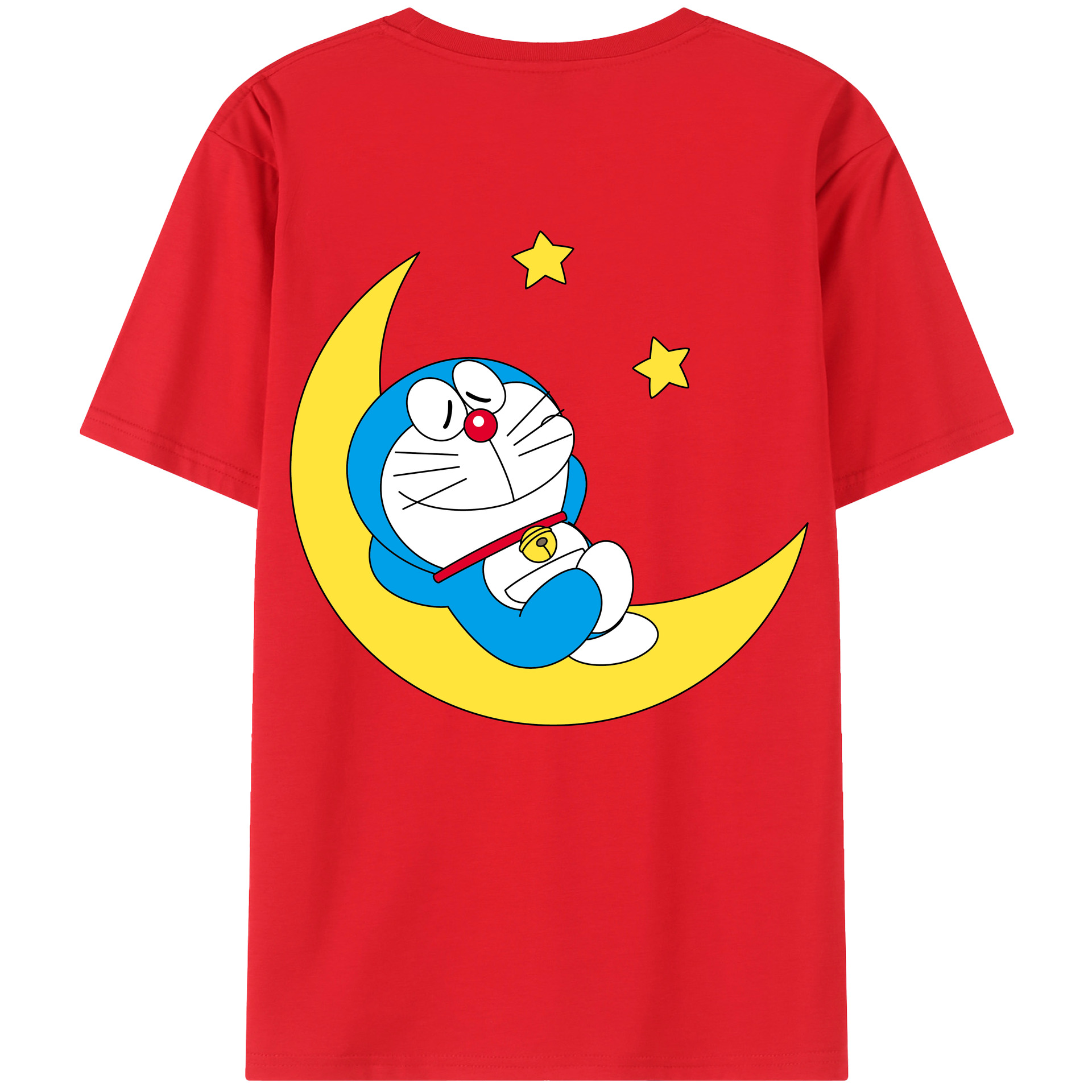 （画像用） ドラえもん Doraemon 綿100％ メンズ半袖Tシャツ（バックプリント） 通気性