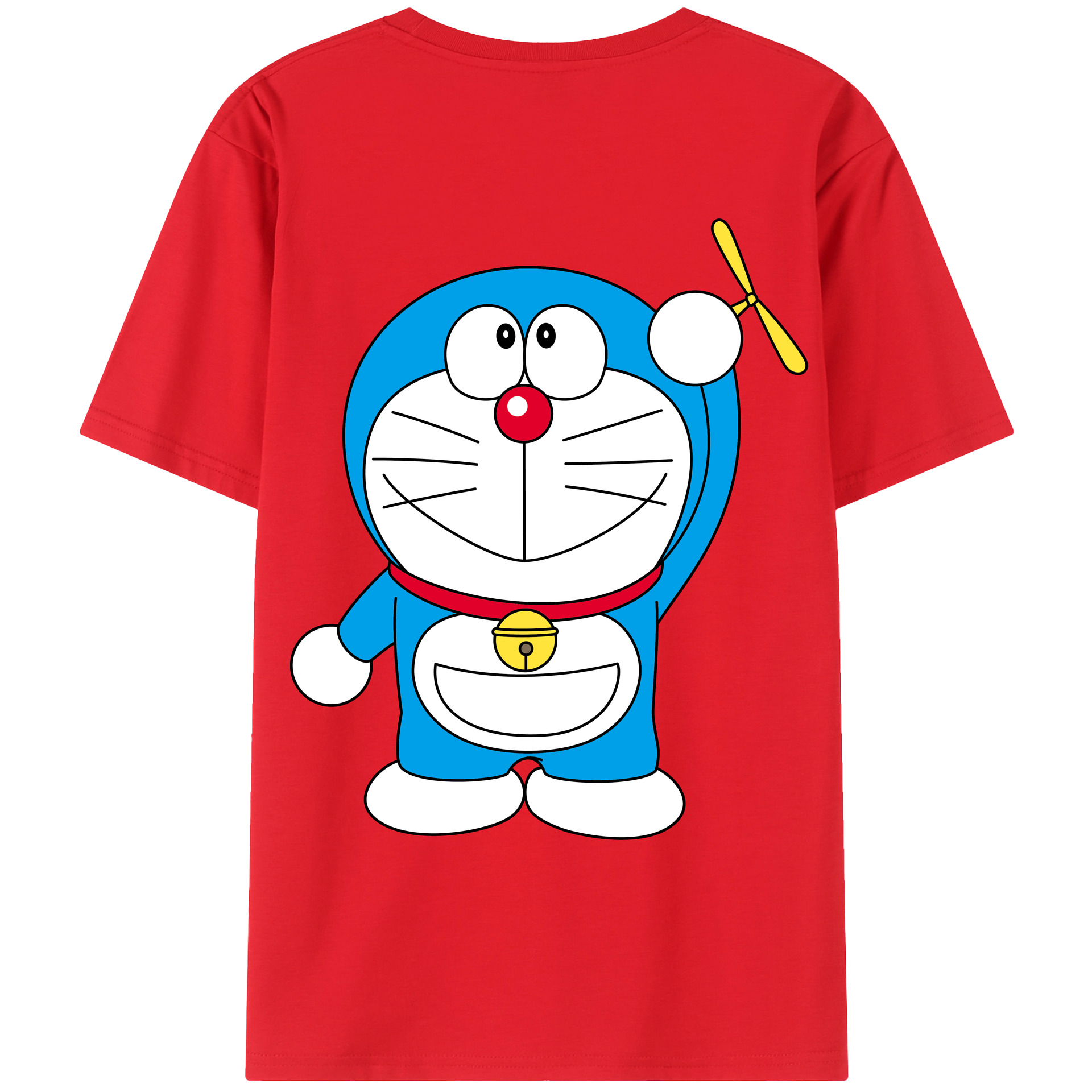 （画像用） ドラえもん Doraemon 綿100％ メンズ半袖Tシャツ（バックプリント） 通気性