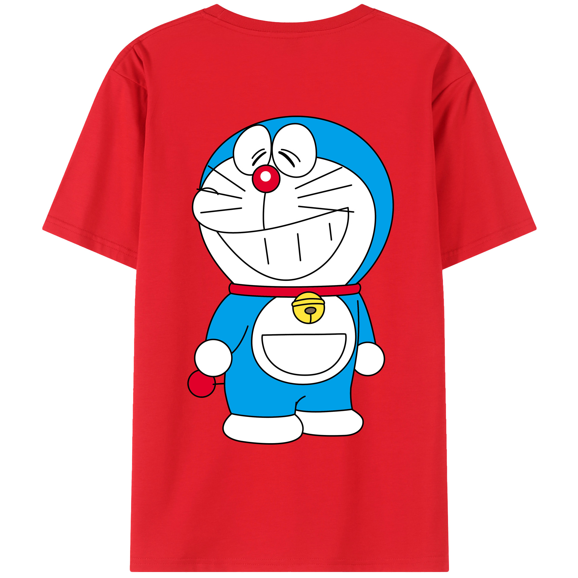 （画像用） ドラえもん Doraemon 綿100％ メンズ半袖Tシャツ（バックプリント） 通気性