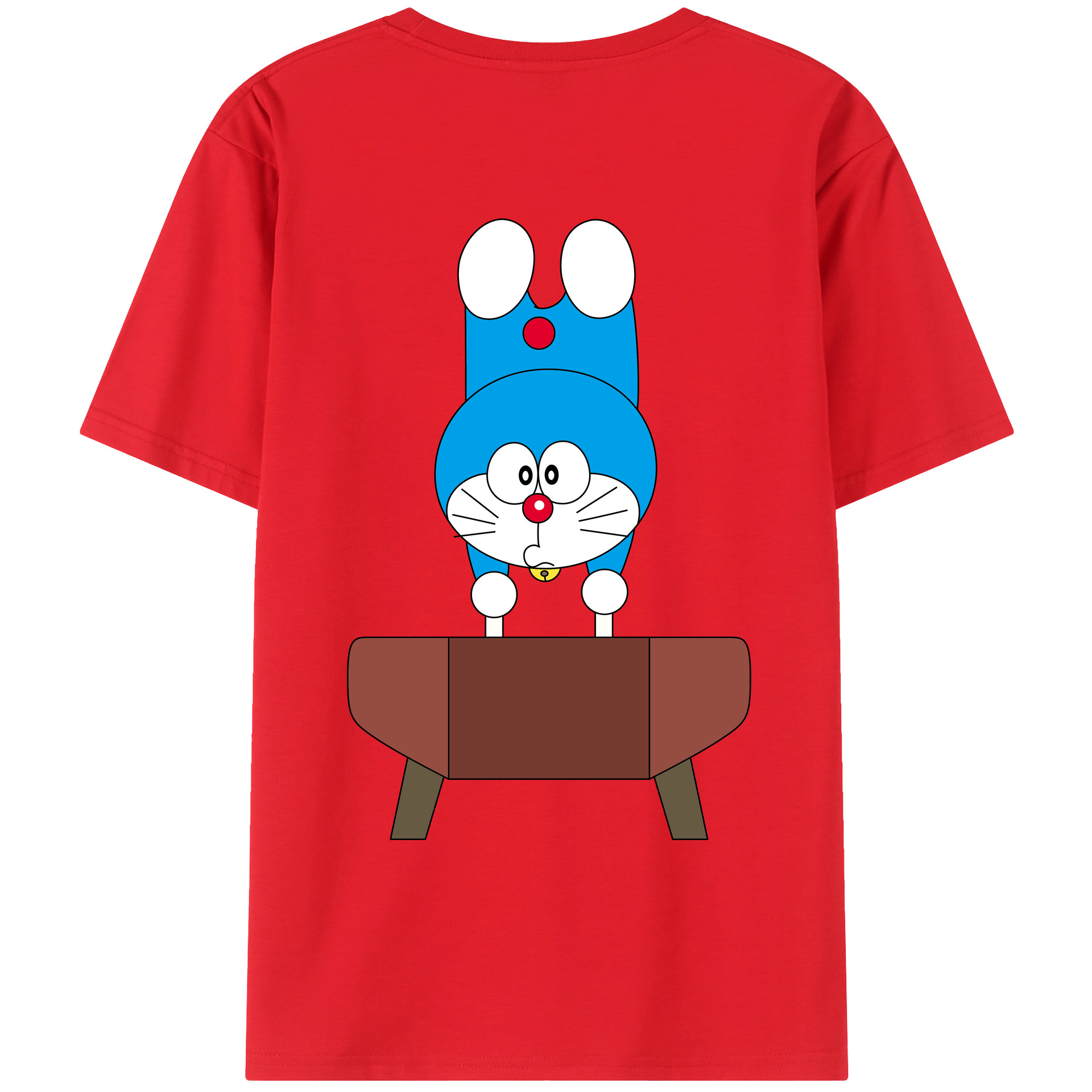 （画像用） ドラえもん Doraemon 綿100％ メンズ半袖Tシャツ（バックプリント） 通気性