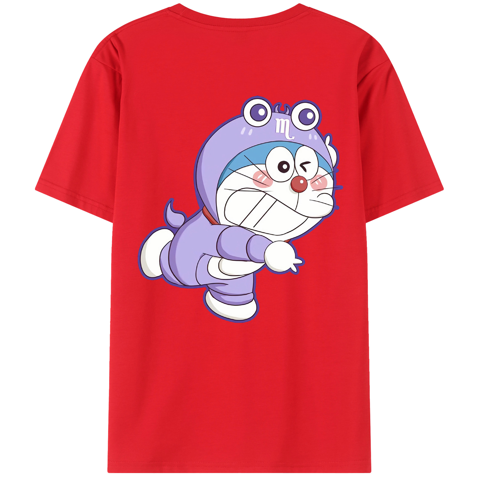 （画像用） ドラえもん Doraemon 綿100％ メンズ半袖Tシャツ（バックプリント） 通気性